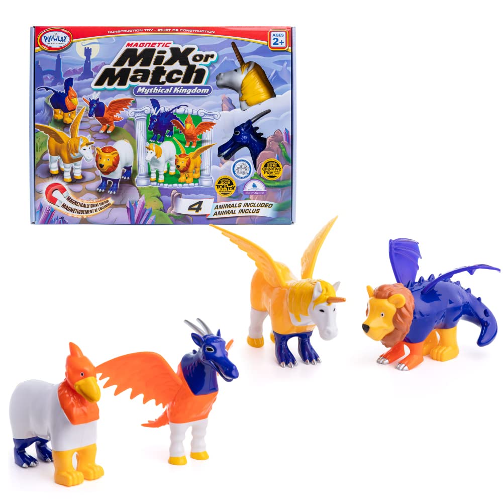 POPULAR PLAYTHINGS Magnetic Animals for Toddlers 1-3 - Mythical Kingdom Set of 4