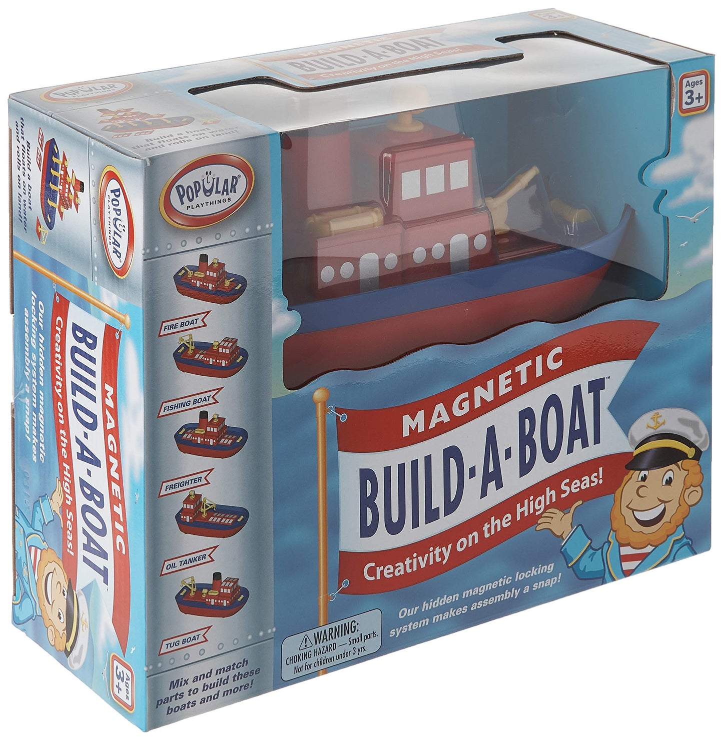Popular Playthings Magnetic Build-a-Boat High Seas Play Set – Waterproof Bath Toys for Kids 3+