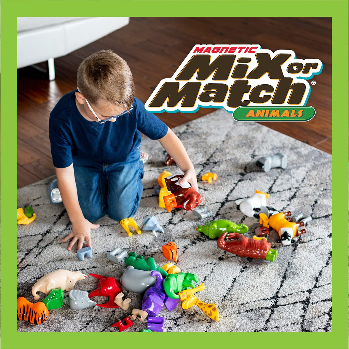 Popular Playthings Magnetic Dinosaurs for Toddlers 1-3 – Mix & Match Dino Toys (Set of 4)