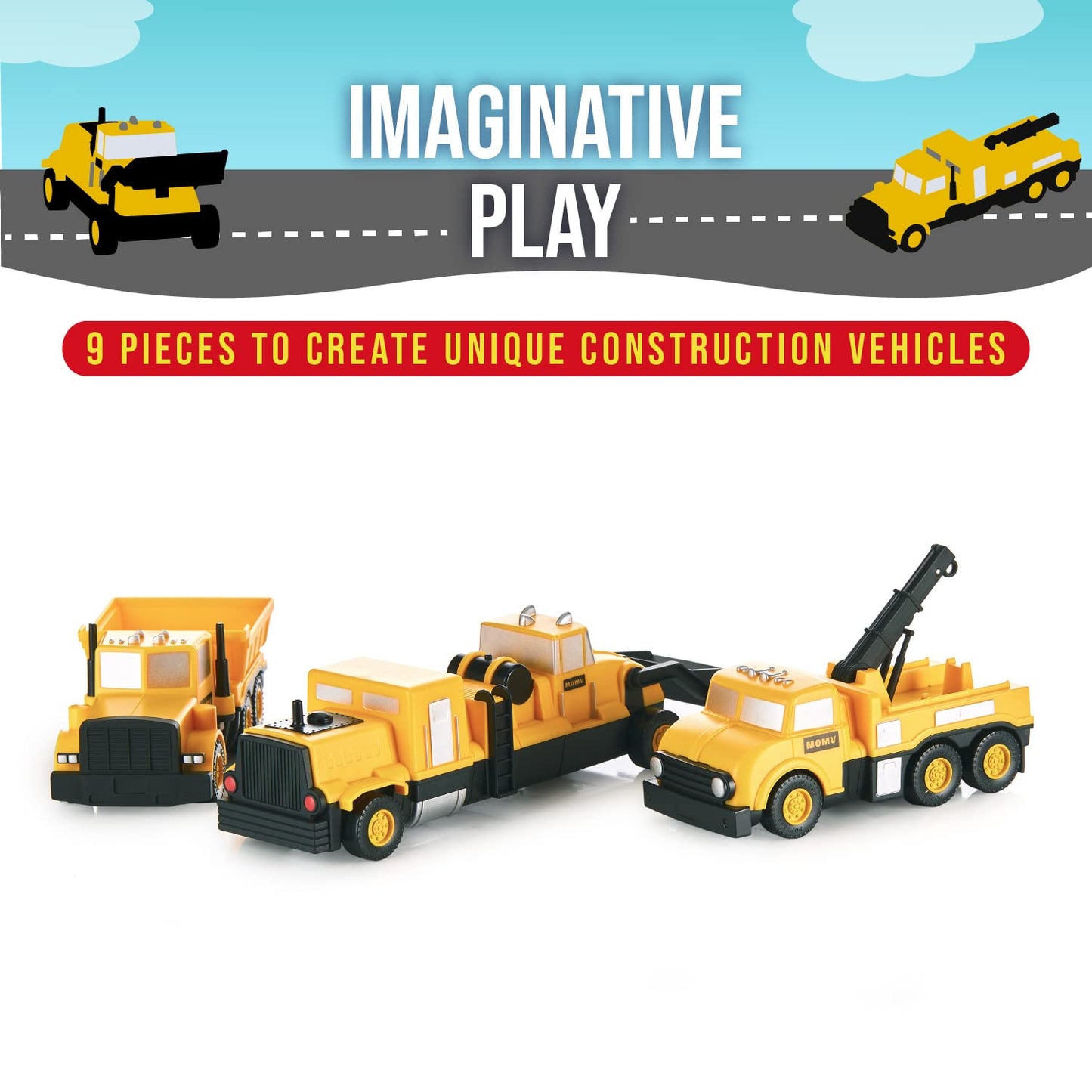 Popular Playthings Magnetic Vehicles for Toddlers 1-3 – Mix or Match Car Toys (Set of 3)