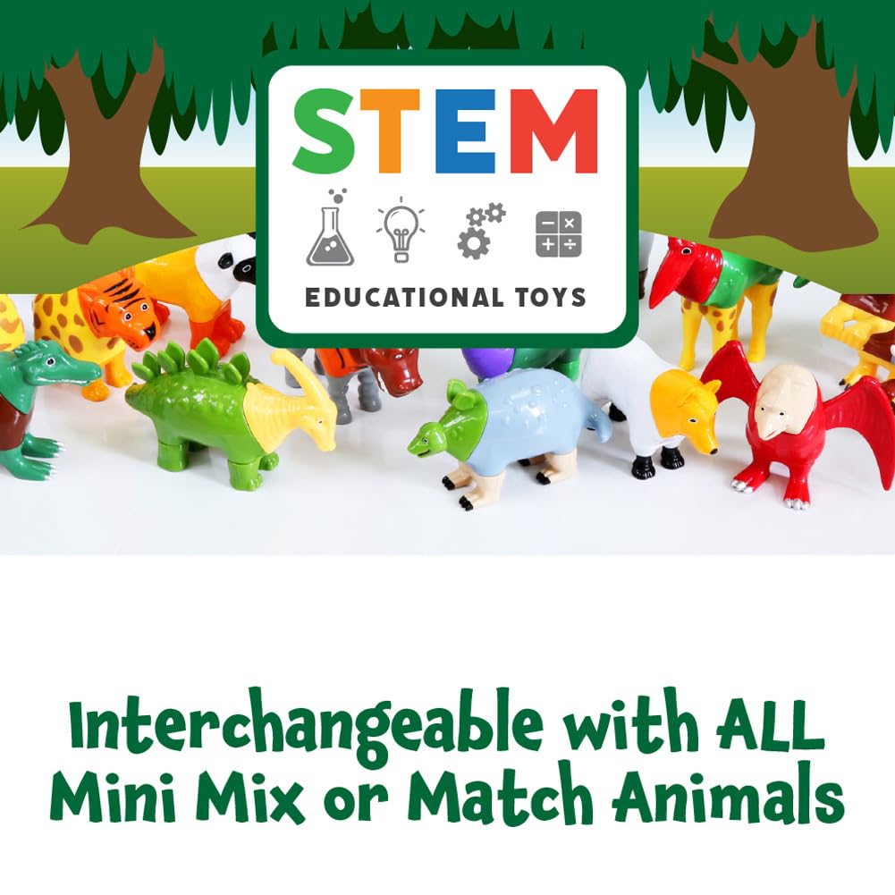 Popular Playthings Magnetic Animals for Toddlers 1-3 — Mini Mix & Match Jungle Animals with Pop-up Playmat