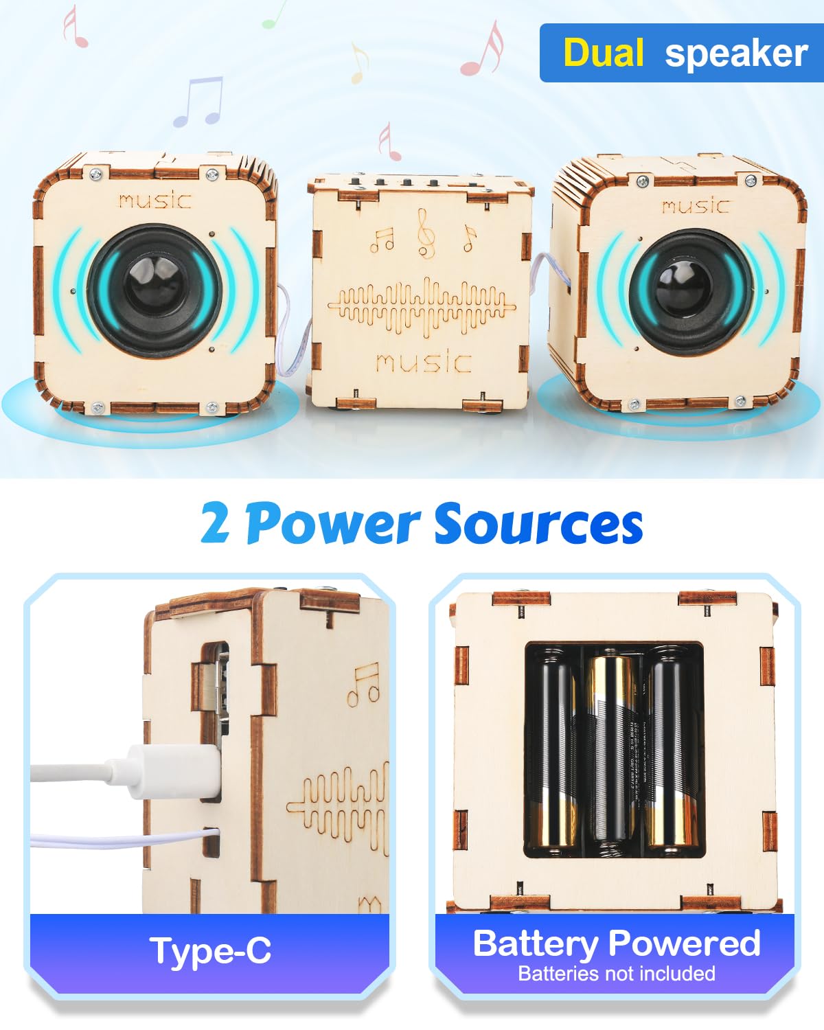 Poraxy STEM Bluetooth Speaker Kit for Ages 8-13 – Build Your Own Wireless Speaker