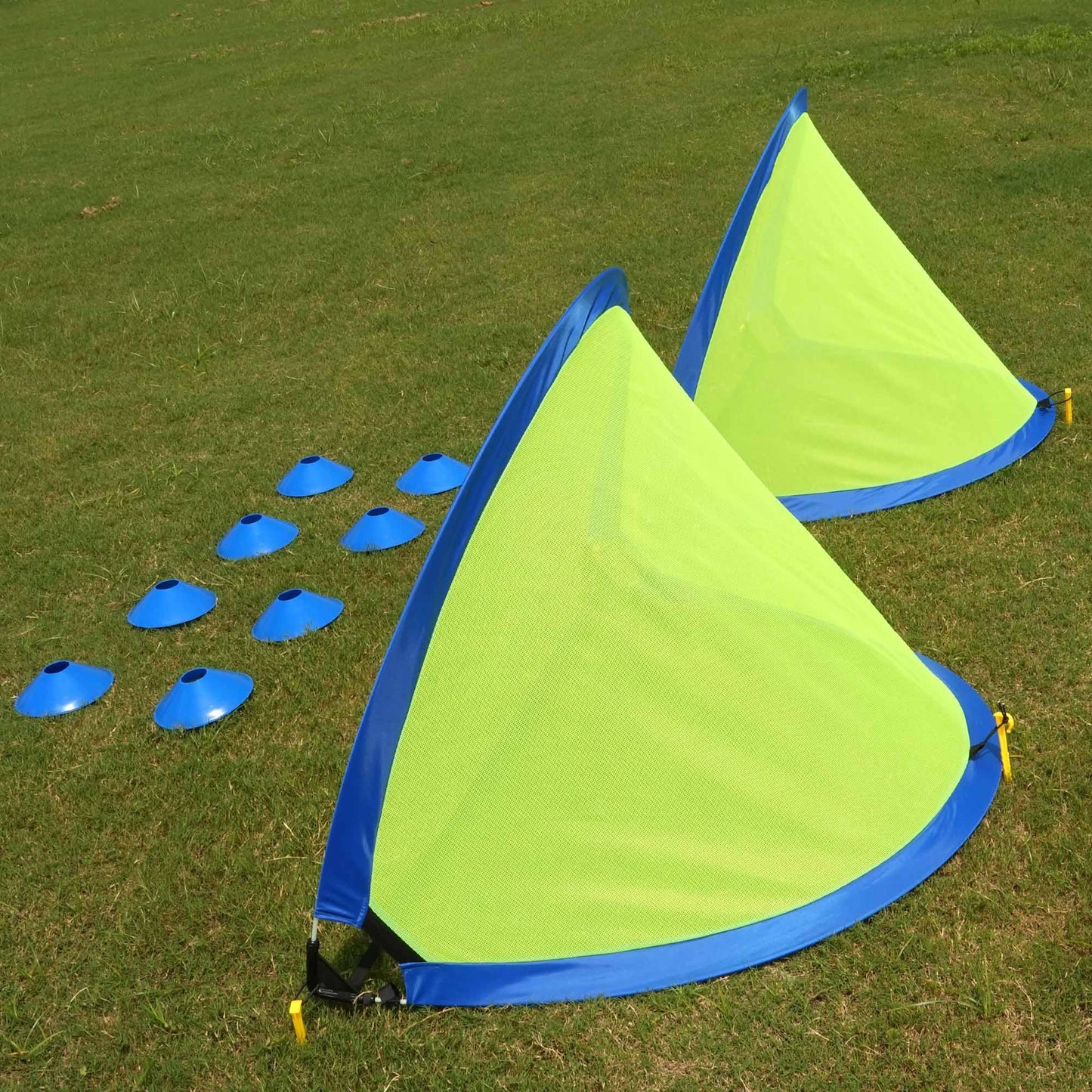 porayhut 4ft Pop-Up Soccer Goals – Set of 2 with Cones & Stakes for Backyard Training
