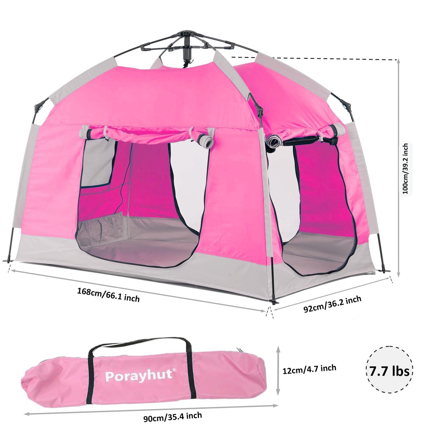 Porayhut Kids Play Tent - Portable Indoor/Outdoor Playhouse with LED Night Light