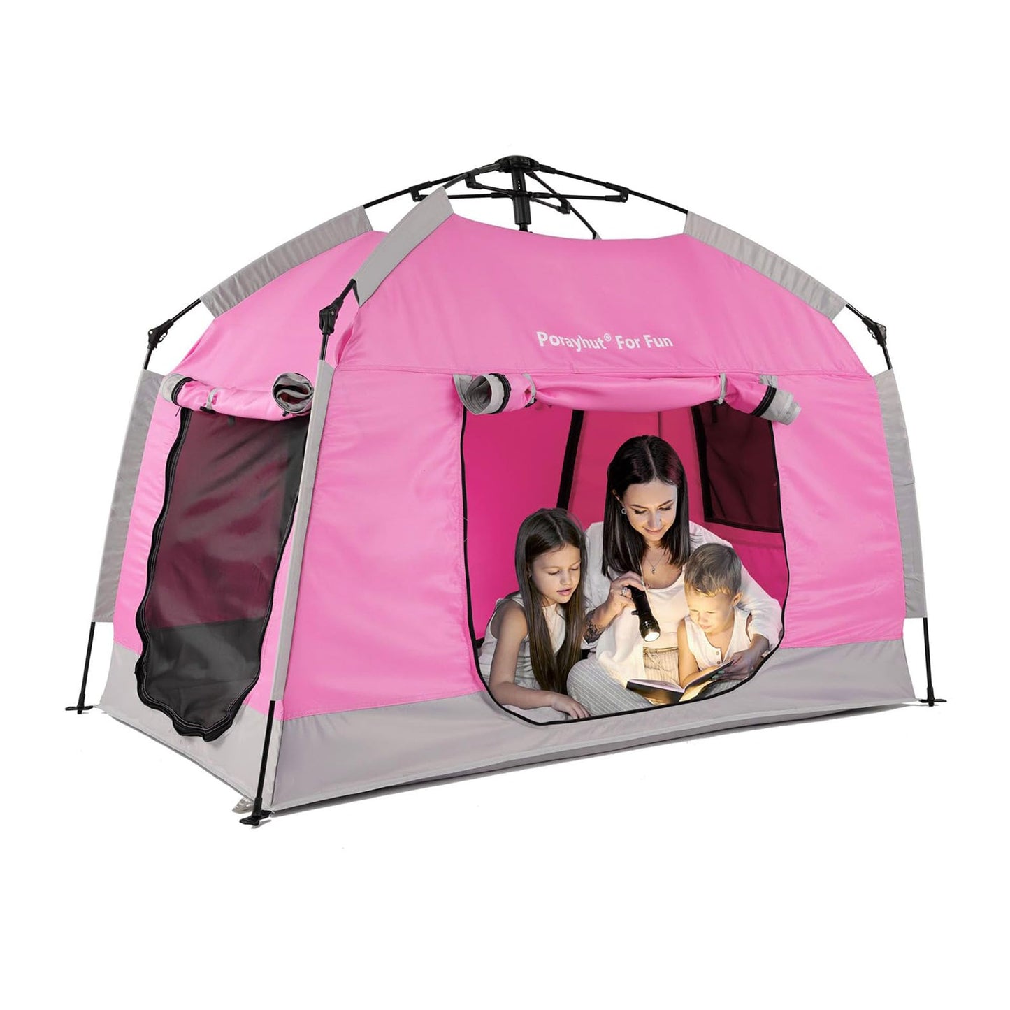 Porayhut Kids Play Tent - Portable Indoor/Outdoor Playhouse with LED Night Light