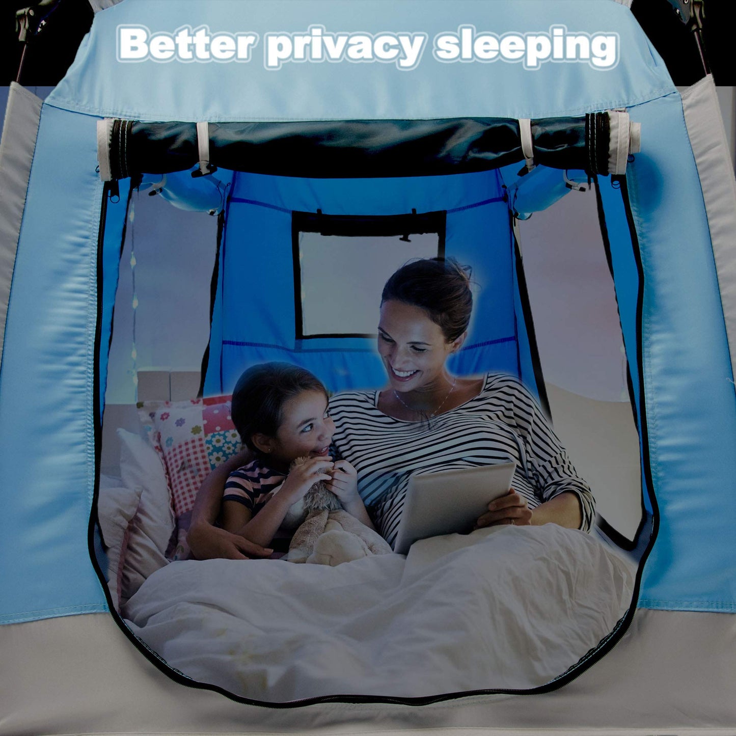 porayhut Easy Set Up Kids Playhouse with LED Light Strip – Portable Private Play Tent
