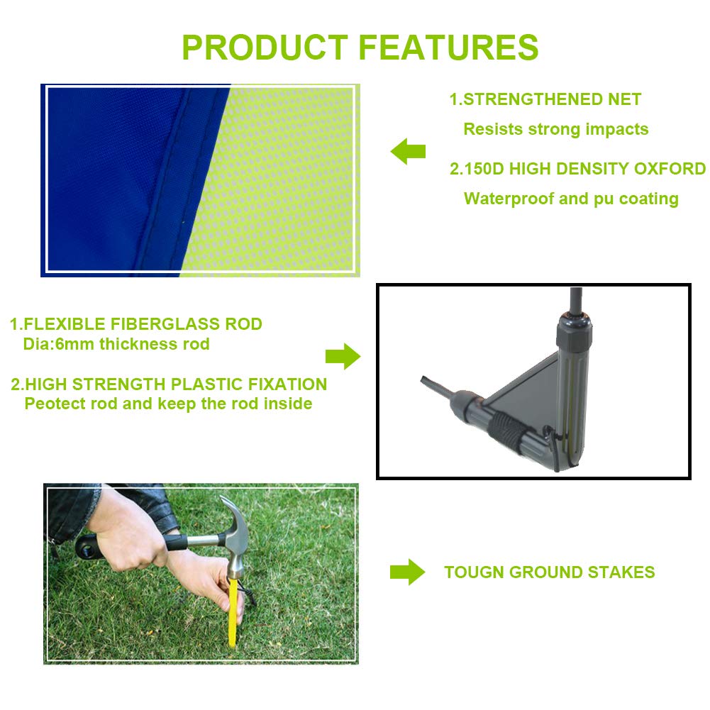porayhut 4ft Pop-Up Soccer Goals – Set of 2 with Cones & Stakes for Backyard Training