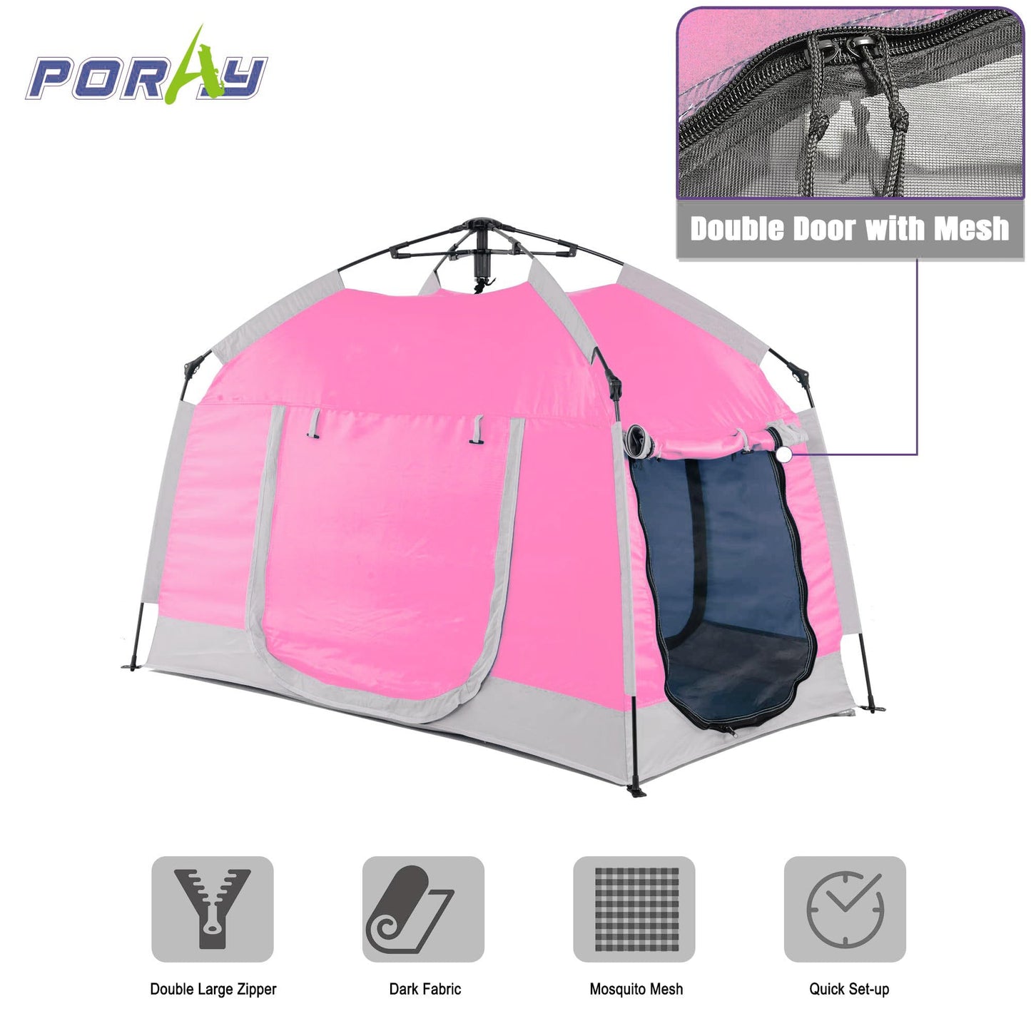 Porayhut Kids Play Tent - Portable Indoor/Outdoor Playhouse with LED Night Light