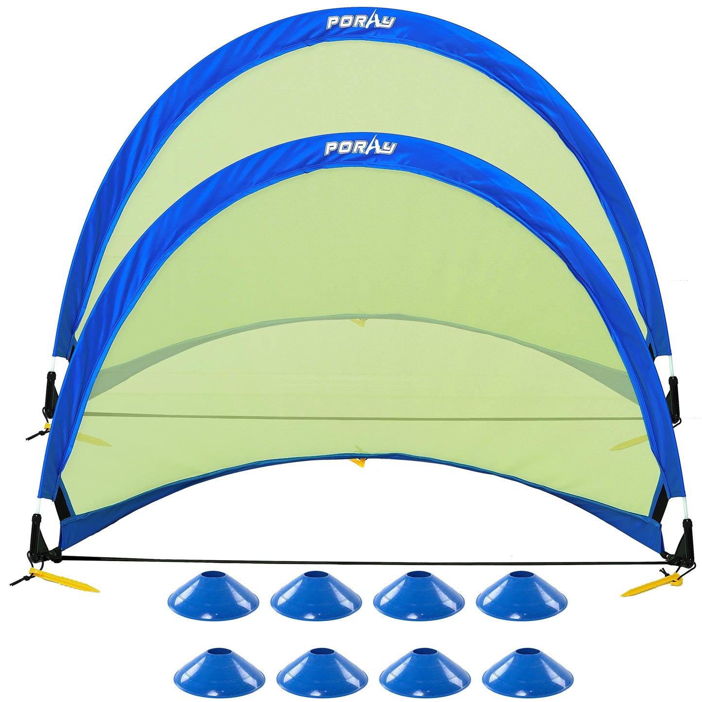 porayhut 4ft Pop-Up Soccer Goals – Set of 2 with Cones & Stakes for Backyard Training