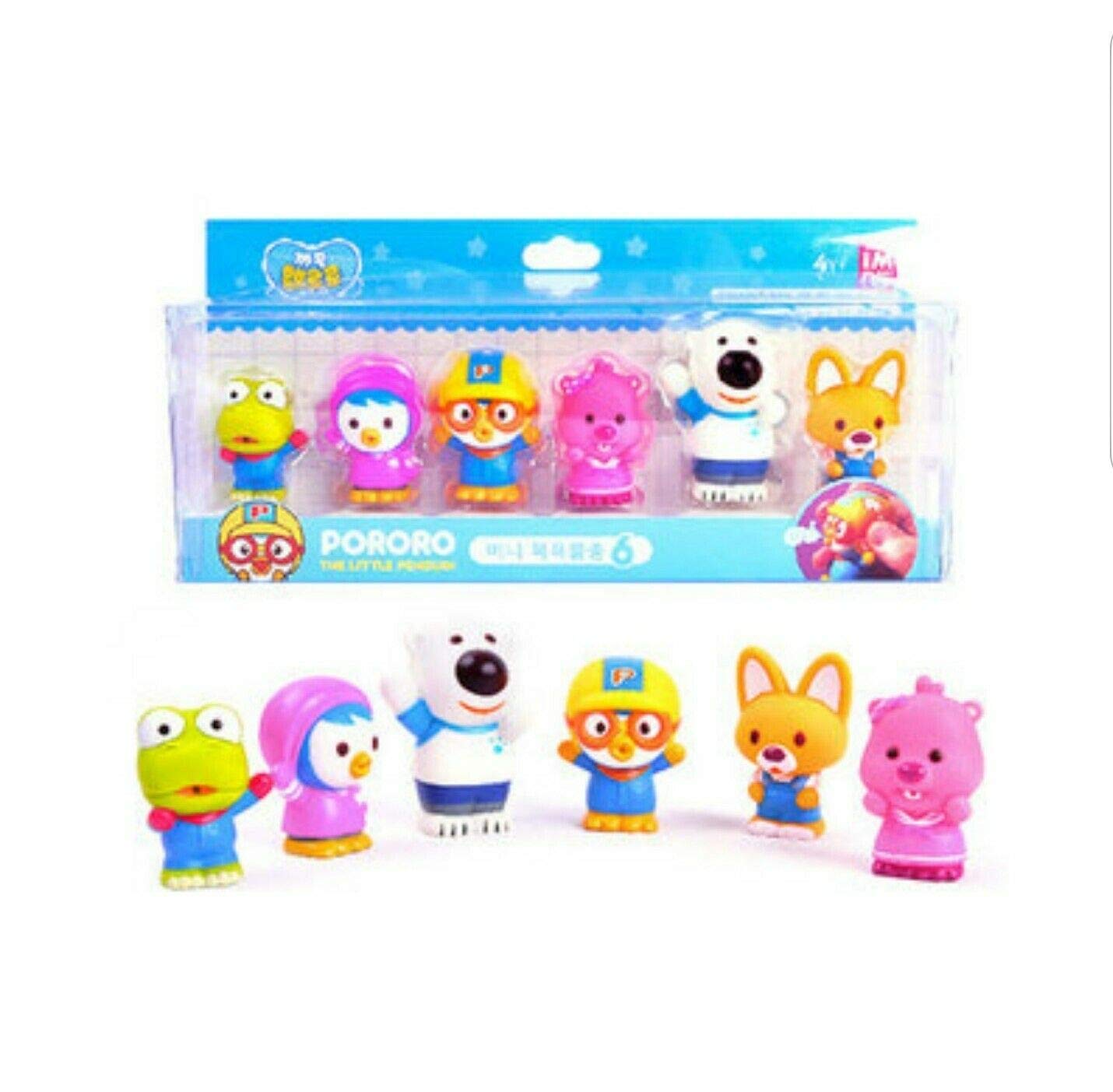 PORORO Character Bath Toy 6-Piece Set | Imaginative Bath Play for Kids