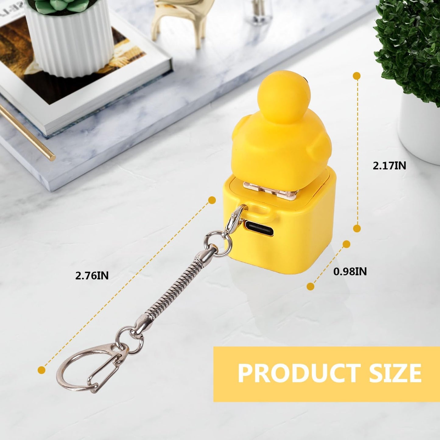 Duck Quacking Fidget Toy Keychain – Rechargeable Light-Up Stress Reliever (2-Pack)