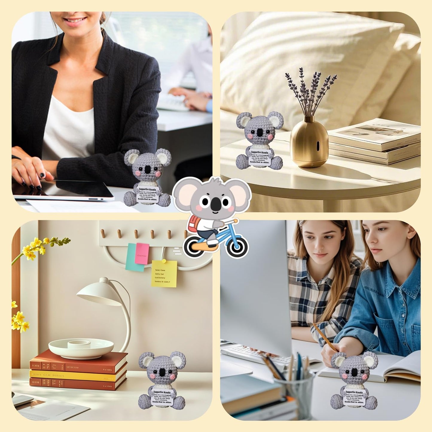 POSSHE Koala Gifts — Crochet Positive Emotions Koala Toy | Handmade Cheerful Gift