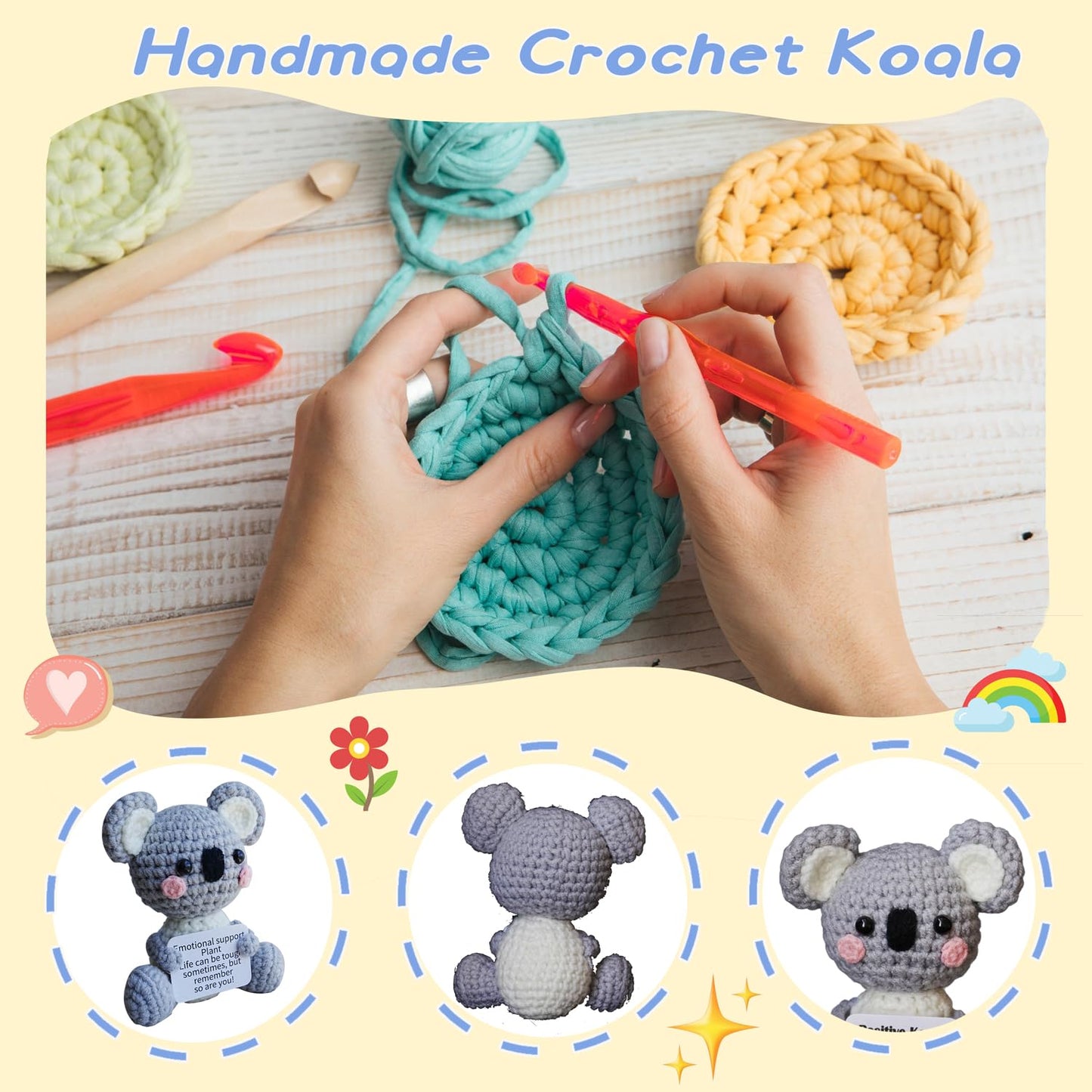 POSSHE Koala Gifts — Crochet Positive Emotions Koala Toy | Handmade Cheerful Gift