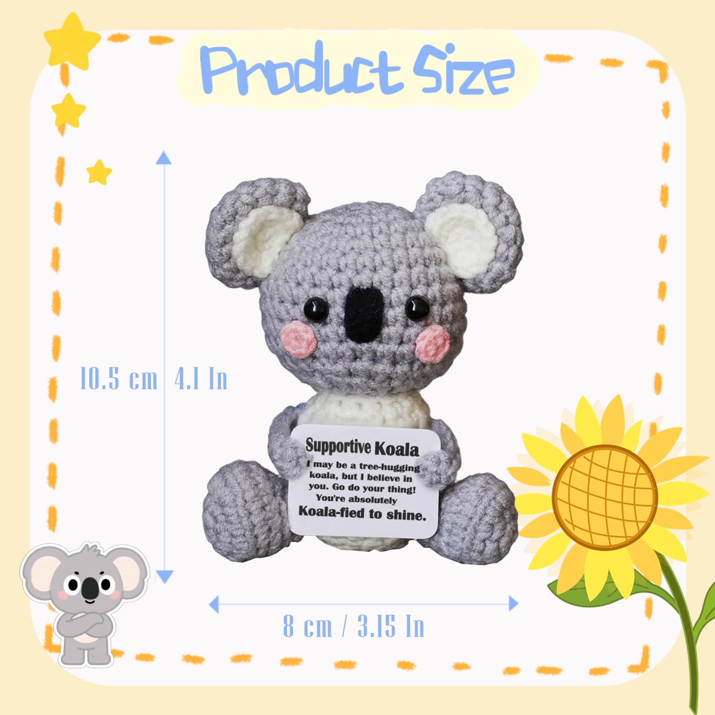 POSSHE Koala Gifts — Crochet Positive Emotions Koala Toy | Handmade Cheerful Gift