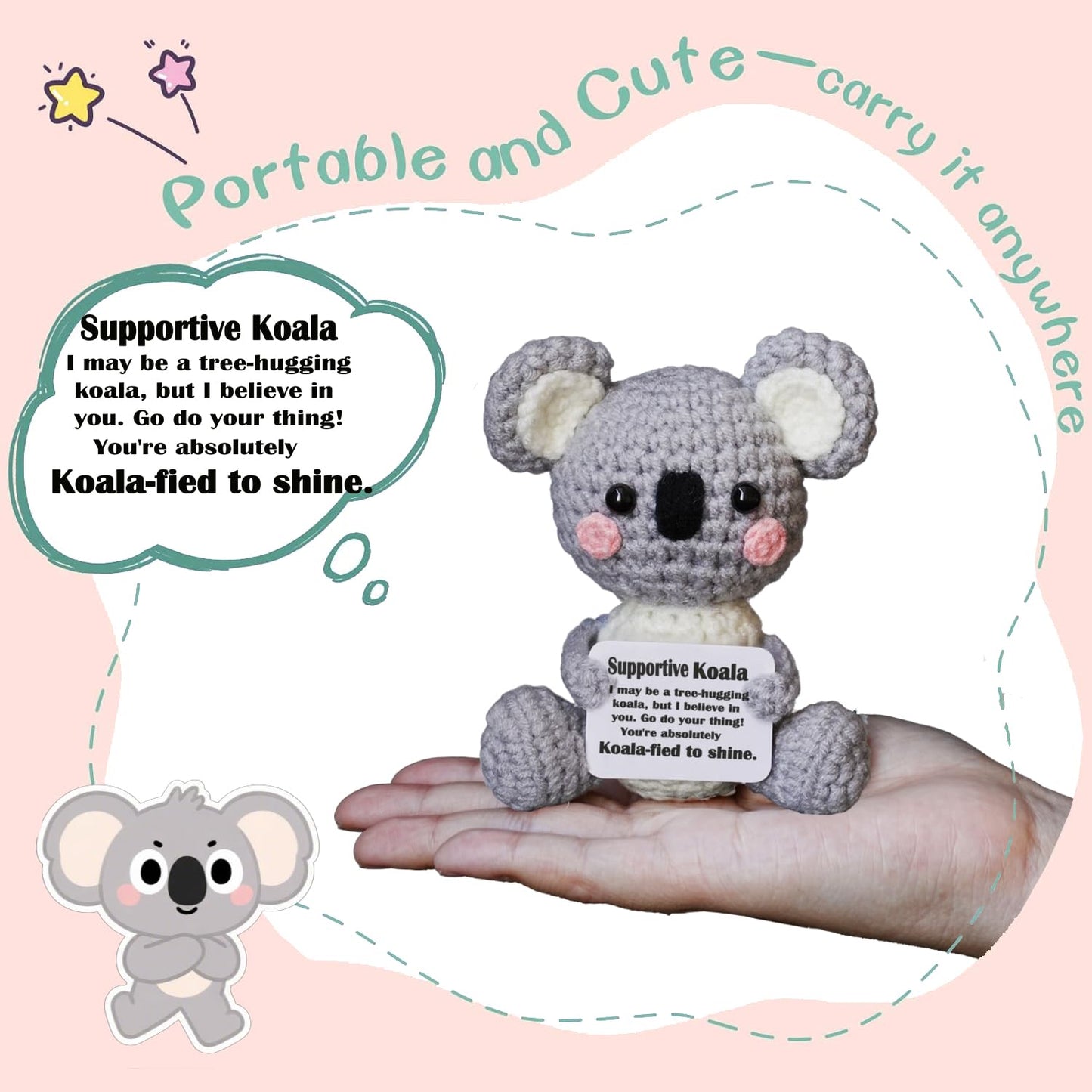 POSSHE Koala Gifts — Crochet Positive Emotions Koala Toy | Handmade Cheerful Gift