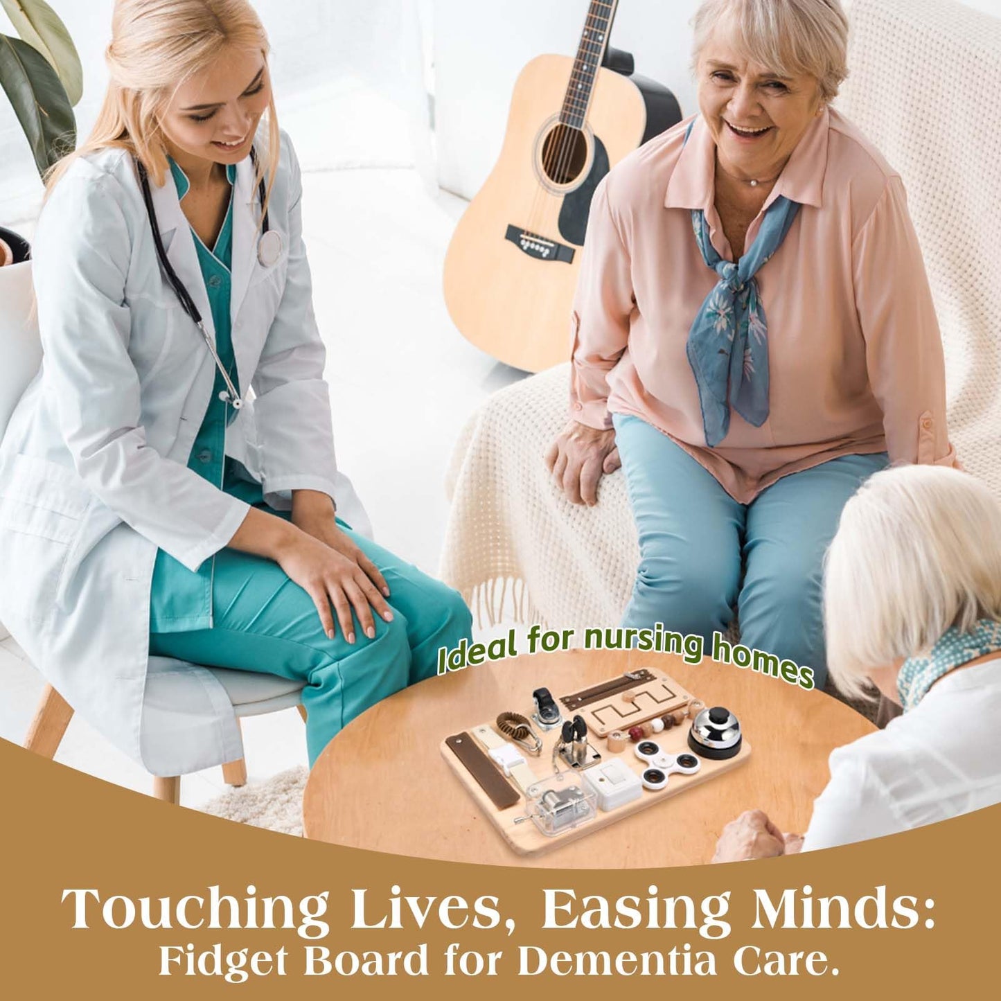 Potatomato Dementia Fidget Busy Board – 12-in-1 Senior Activities for Elderly, Alzheimer's & Autism