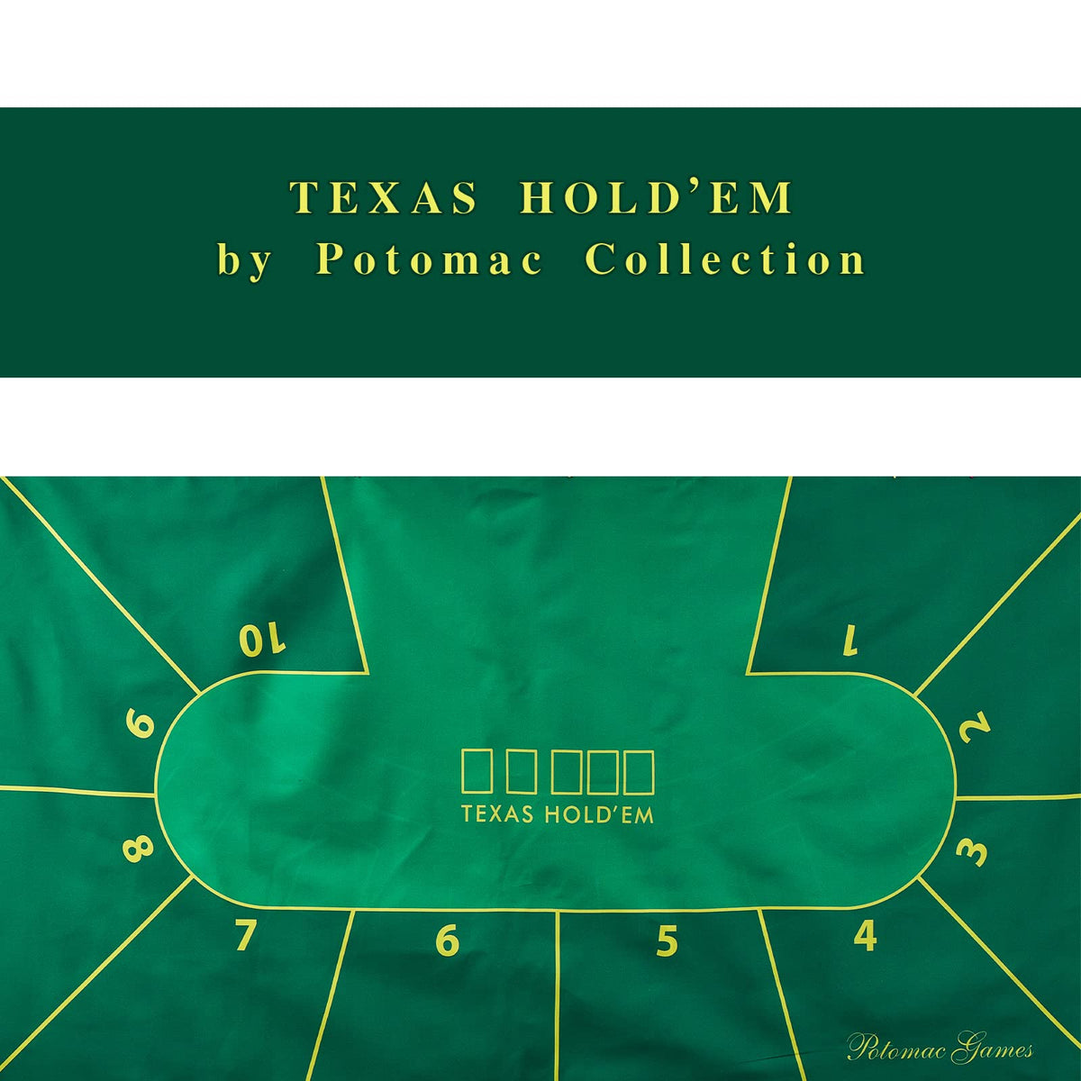 Potomac Collection Poker Table Topper – Dual-Sided Blackjack & Texas Hold’em Table Cover