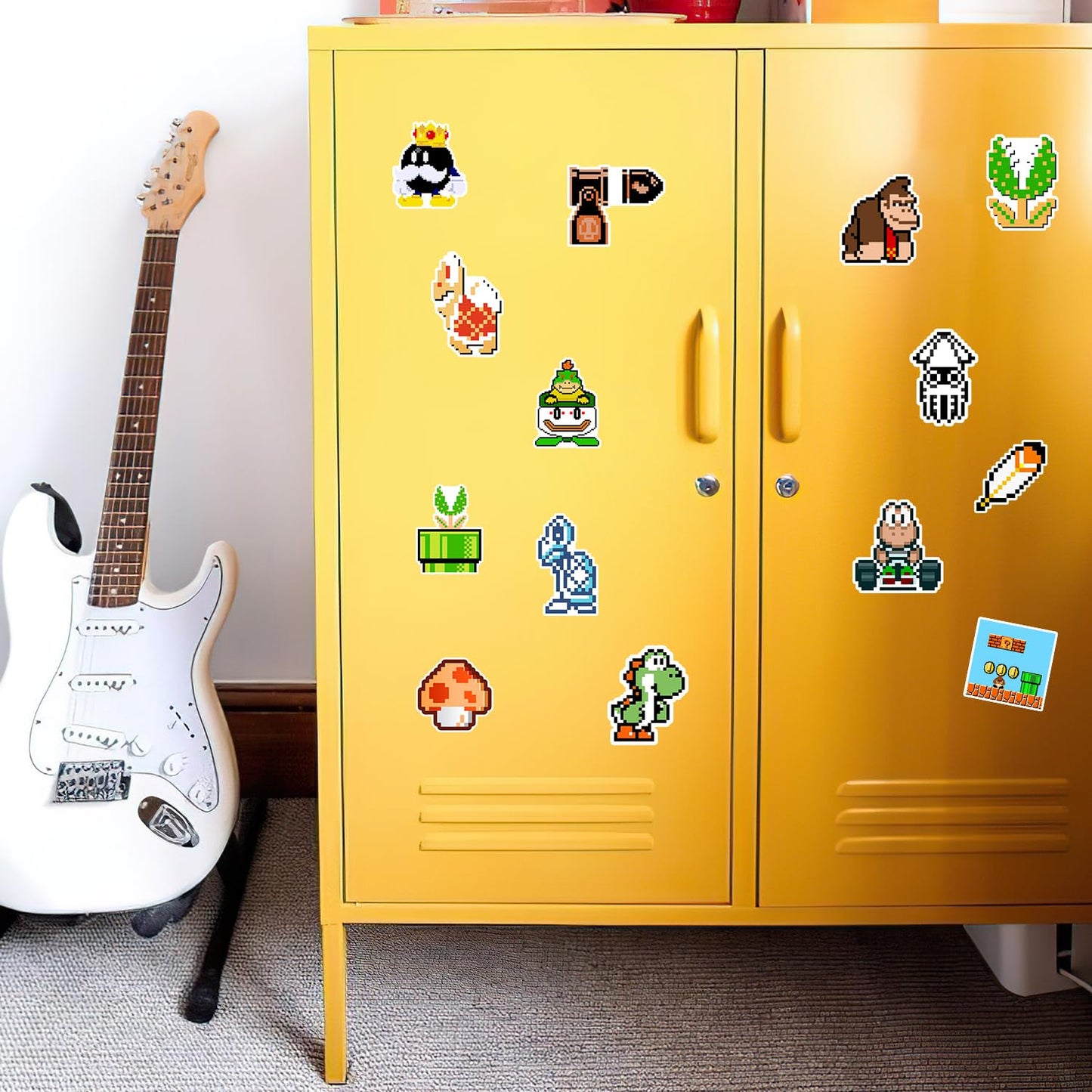 Pounchi Cute Cartoon Stickers (100 Pcs) – Pixel Video Game PVC Sticker Set for Laptop, Water Bottle & More