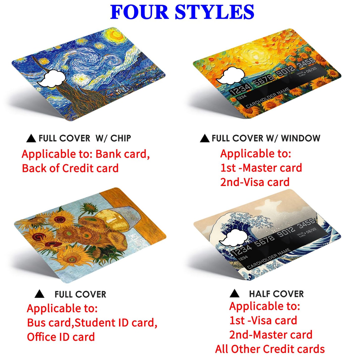 Pounchi Funny Credit Card Stickers – 8-Piece PVC Debit Card Skin Set