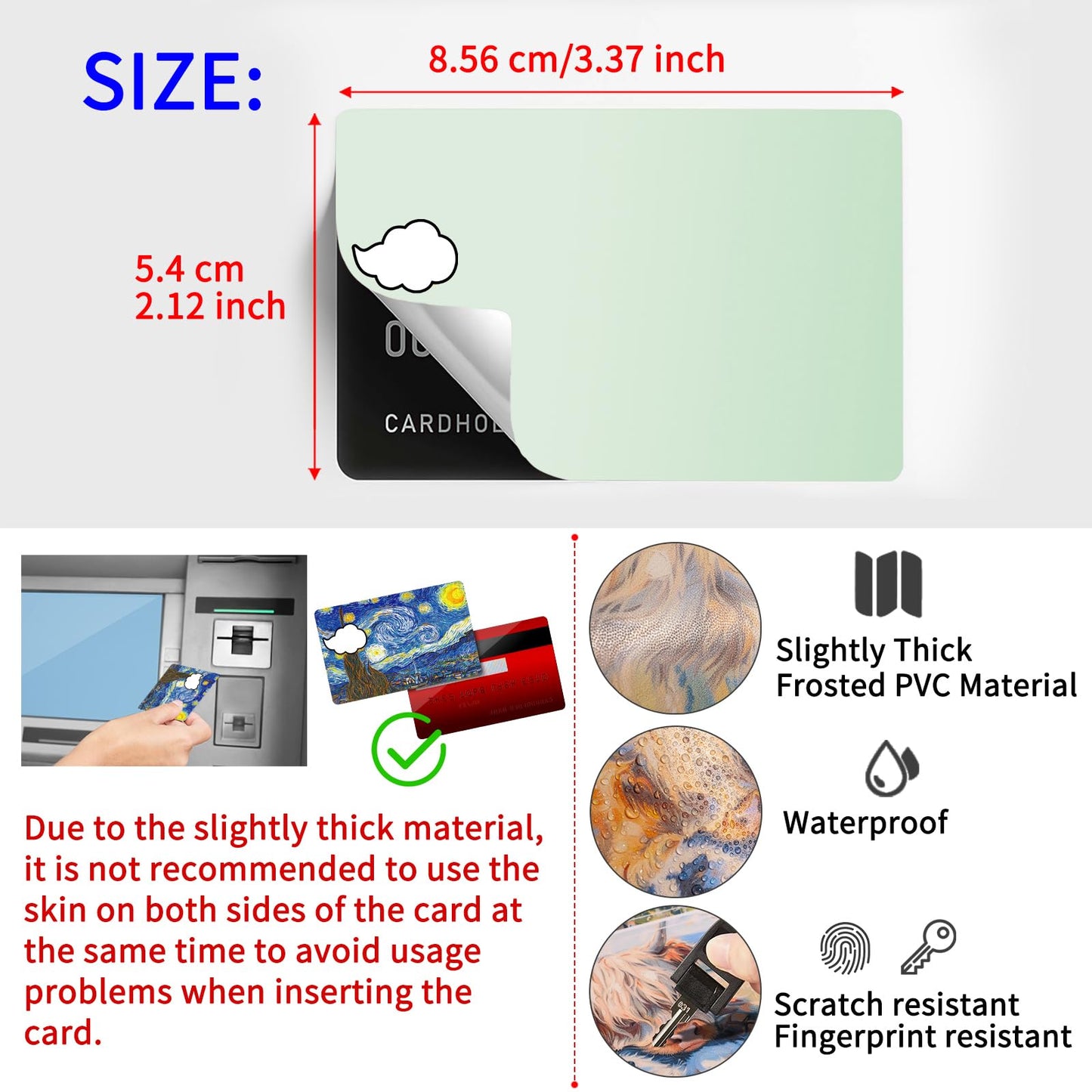 Pounchi Funny Credit Card Stickers – 8-Piece PVC Debit Card Skin Set