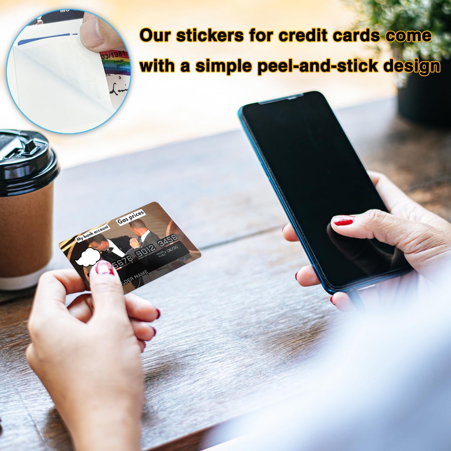 Pounchi Funny Credit Card Stickers – 8-Piece PVC Debit Card Skin Set