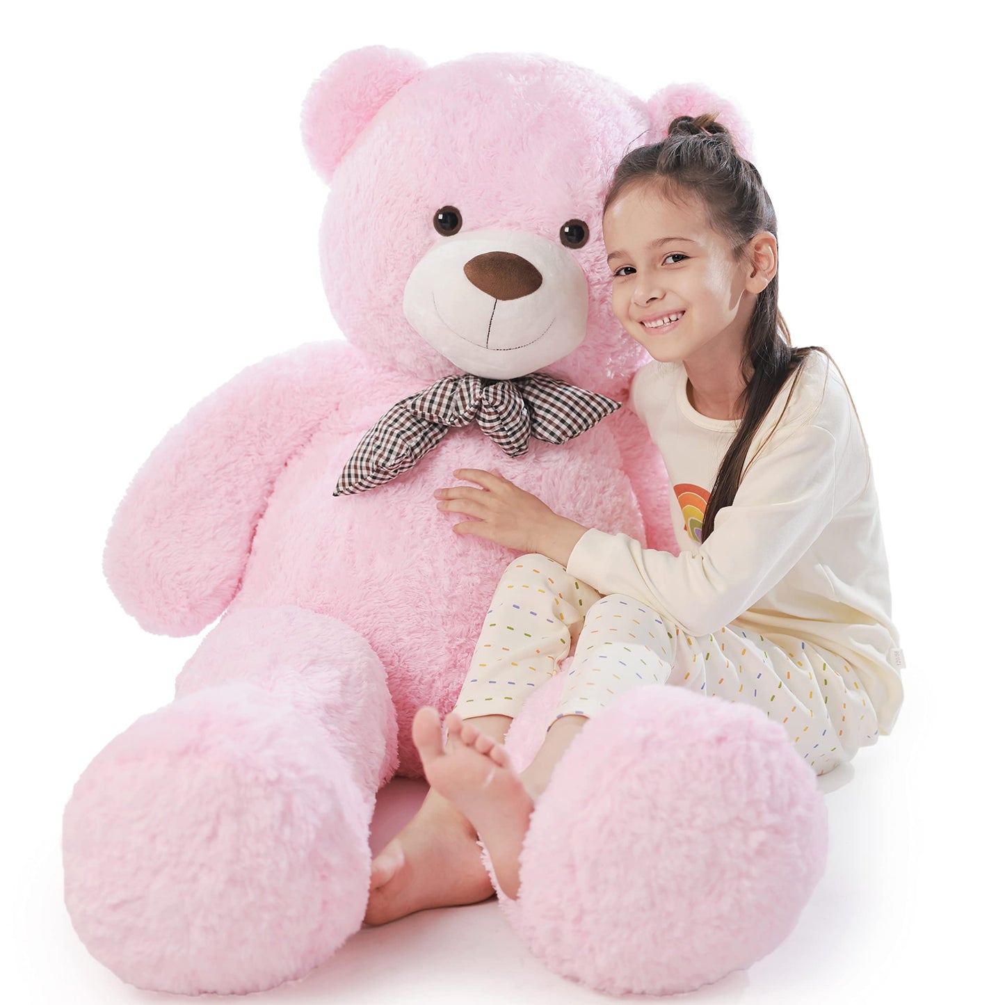 Poutmac Big Pink Teddy Bear 4ft – Giant Plush Gift for Valentines, Christmas & Birthdays