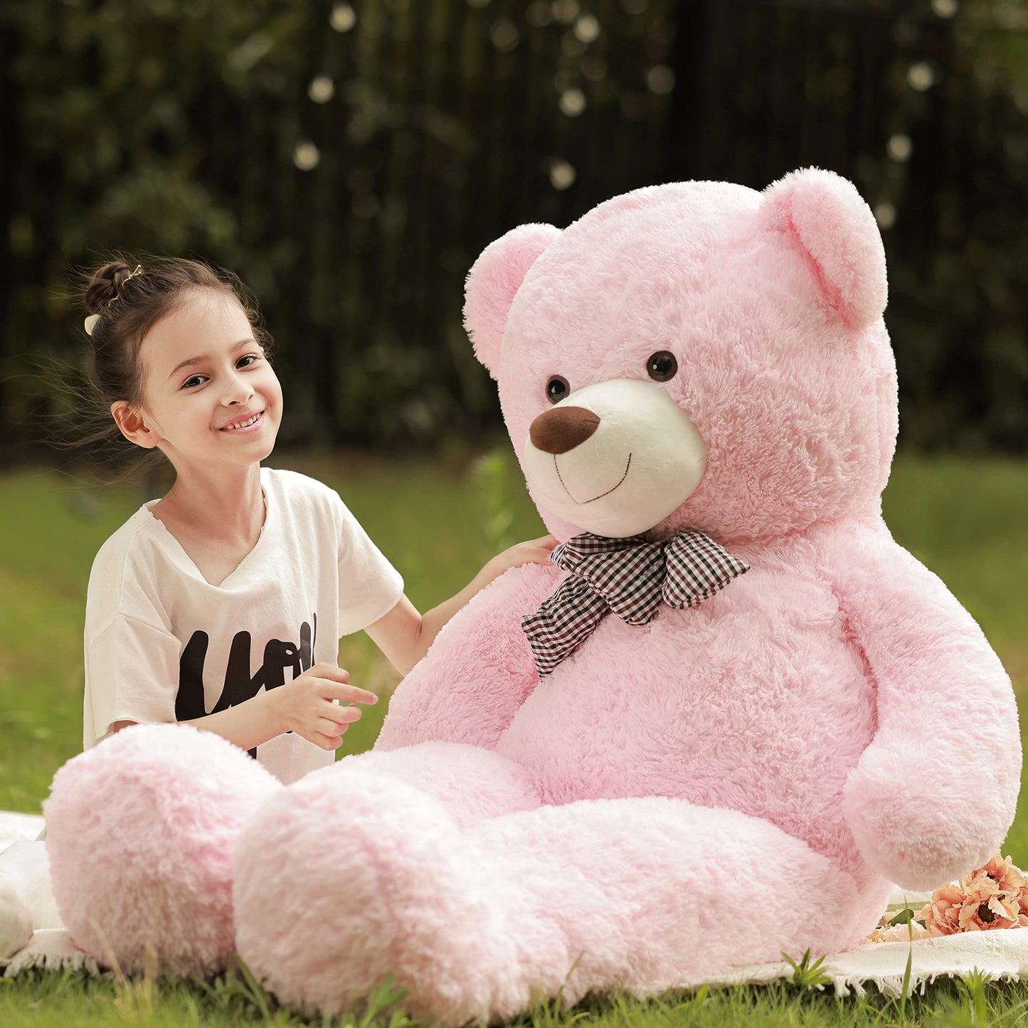 Poutmac Big Pink Teddy Bear 4ft – Giant Plush Gift for Valentines, Christmas & Birthdays
