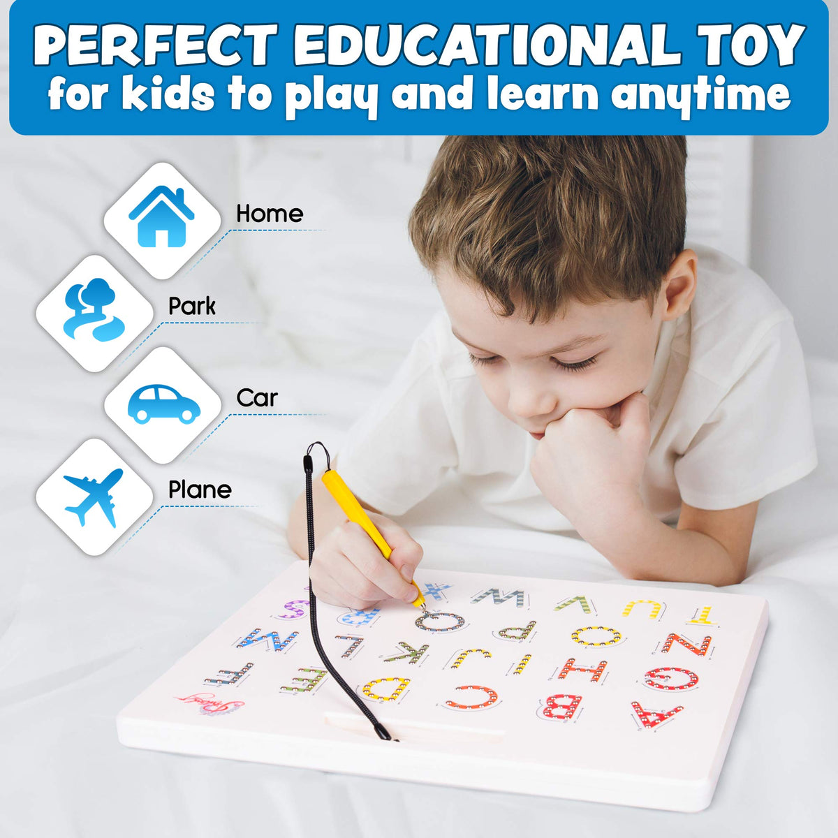 Povitrulya Magnetic Alphabet Tracing Board – Double-Sided Letters & Numbers