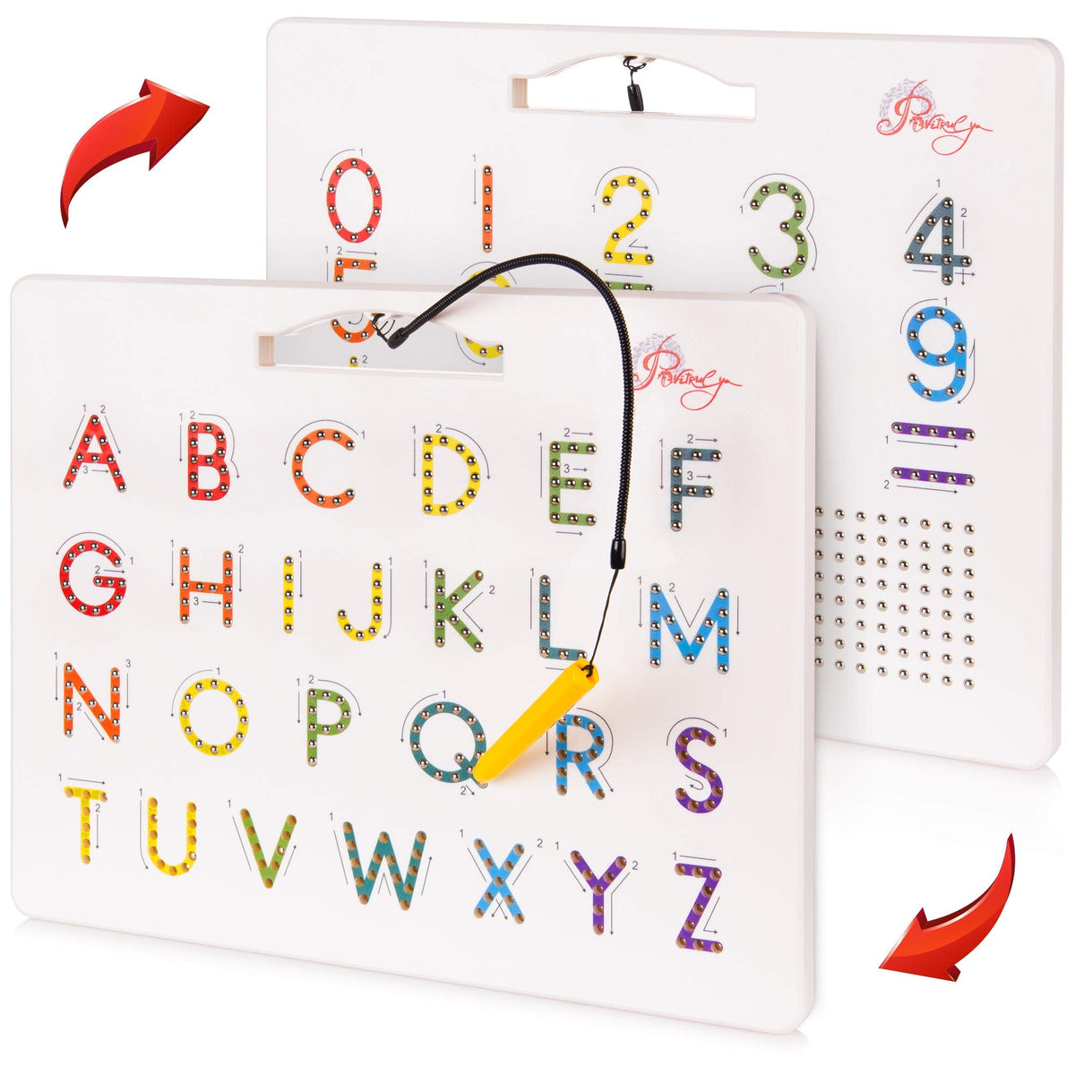 Povitrulya Magnetic Alphabet Tracing Board – Double-Sided Letters & Numbers
