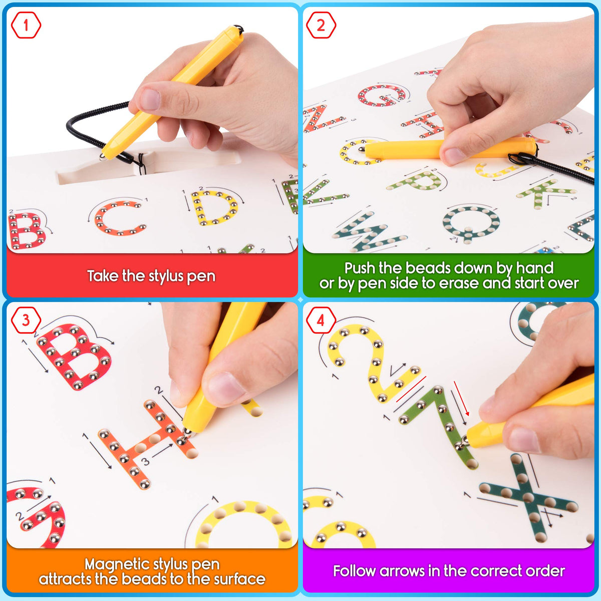Povitrulya Magnetic Alphabet Tracing Board – Double-Sided Letters & Numbers