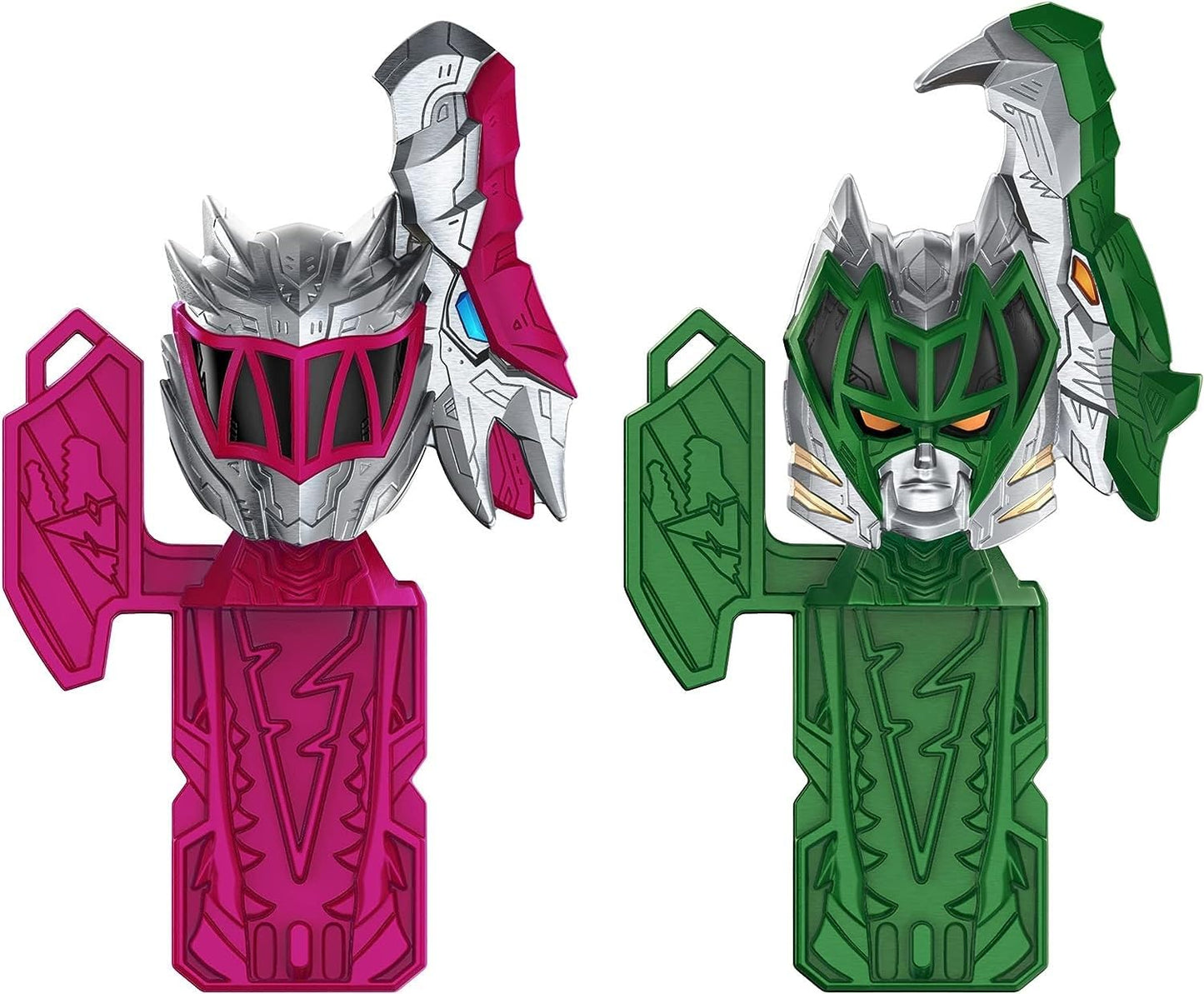 Power Rangers Dino Fury Pink Ankylo Hammer Zord & Green Tiger Claw Zord – Zord Link Build System