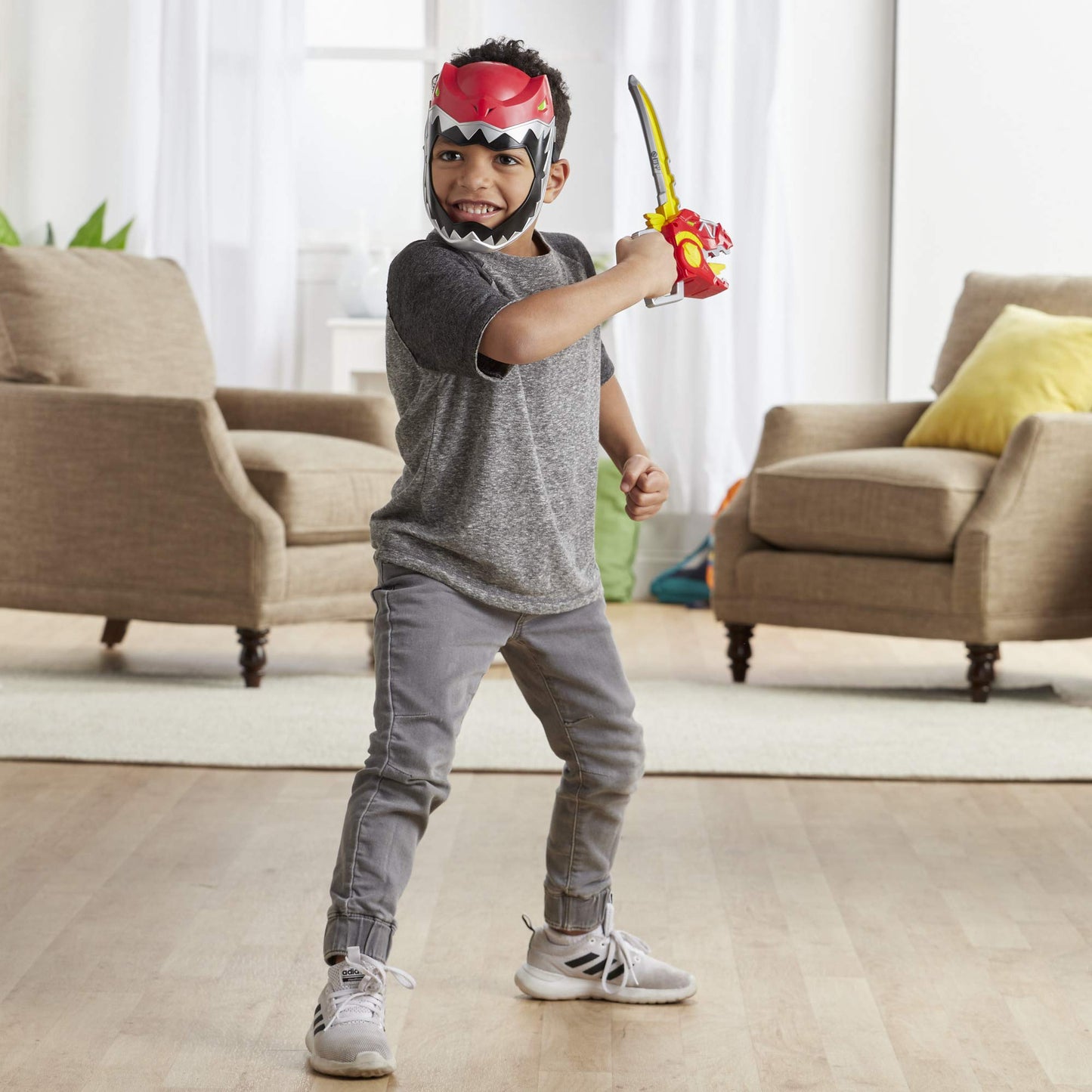 Power Rangers Playskool Heroes Zord Saber Mask & Red Ranger Sword Accessory — Dino Charge Inspired, 3+ (Amazon Exclusive)