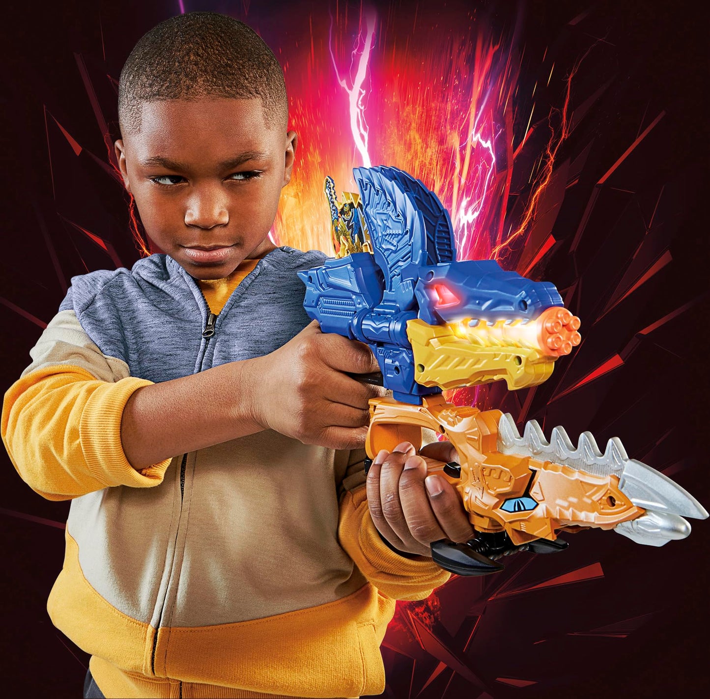 Power Rangers Dino Fury Gold Fury Blade Blaster – Morphing Toy Weapon for Kids