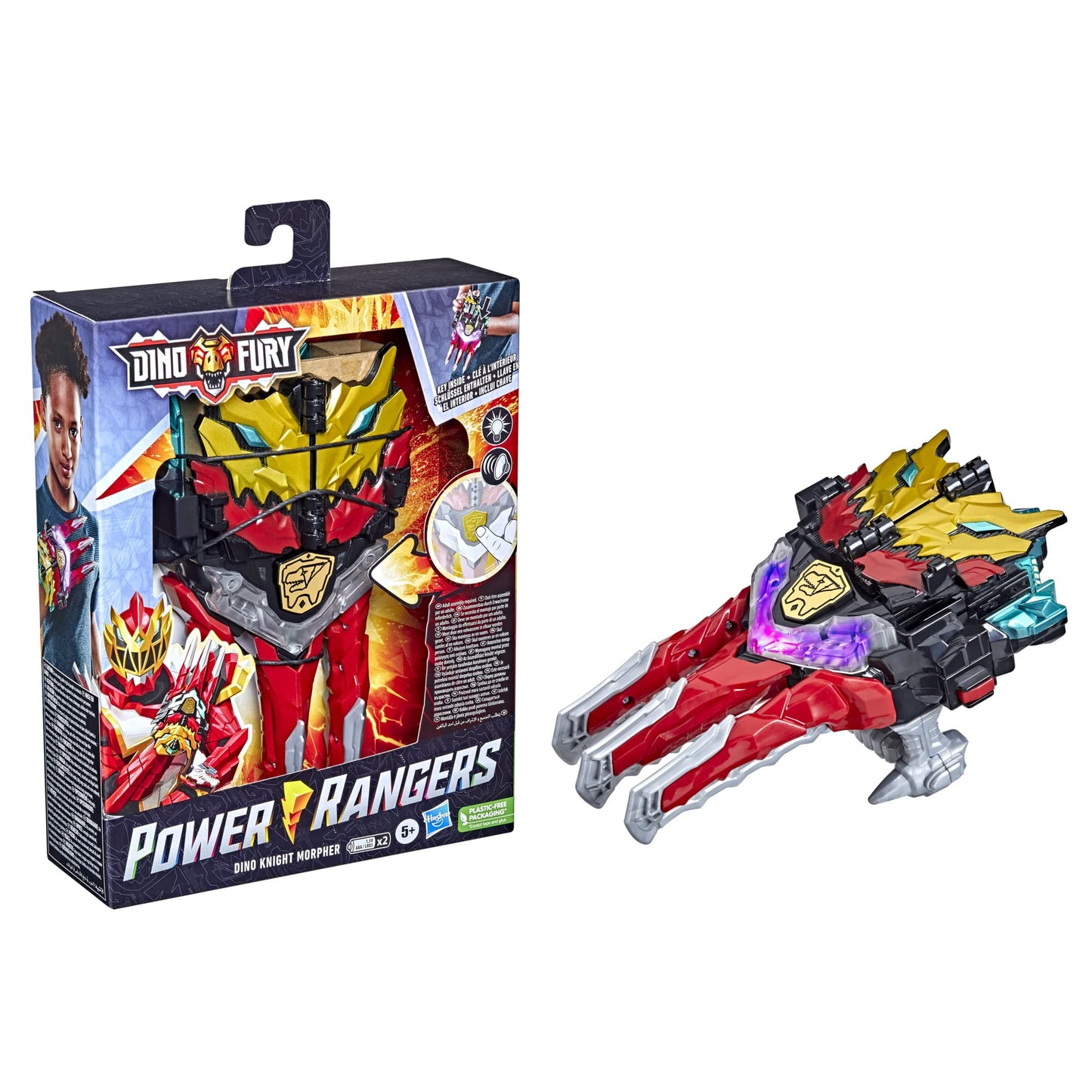 Power Rangers Dino Knight Morpher Toy with Lights & Sounds and Red Ranger Key – 5+ Years