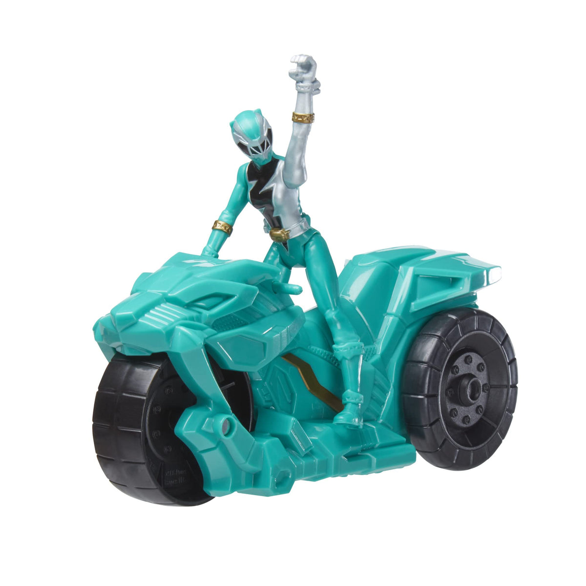 Power Rangers Dino Fury Rip N Go Sabertooth Battle Rider & Green Ranger 6-Inch Figure