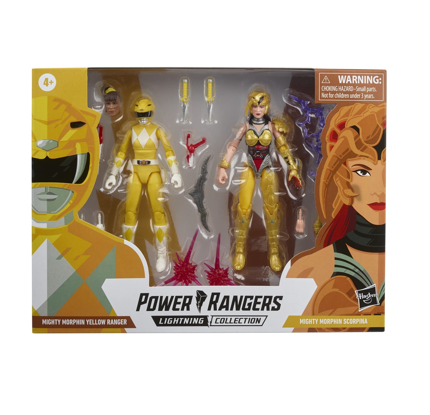 Power Rangers Lightning Collection: Mighty Morphin Yellow Ranger Aisha vs Scorpina 2-Pack – 6-Inch Premium Figures