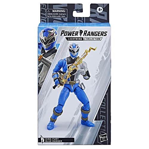 Power Rangers Lightning Collection Dino Fury Blue Ranger 6-Inch Premium Collectible Figure with Accessories