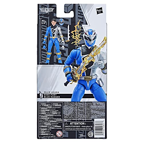 Power Rangers Lightning Collection Dino Fury Blue Ranger 6-Inch Premium Collectible Figure with Accessories