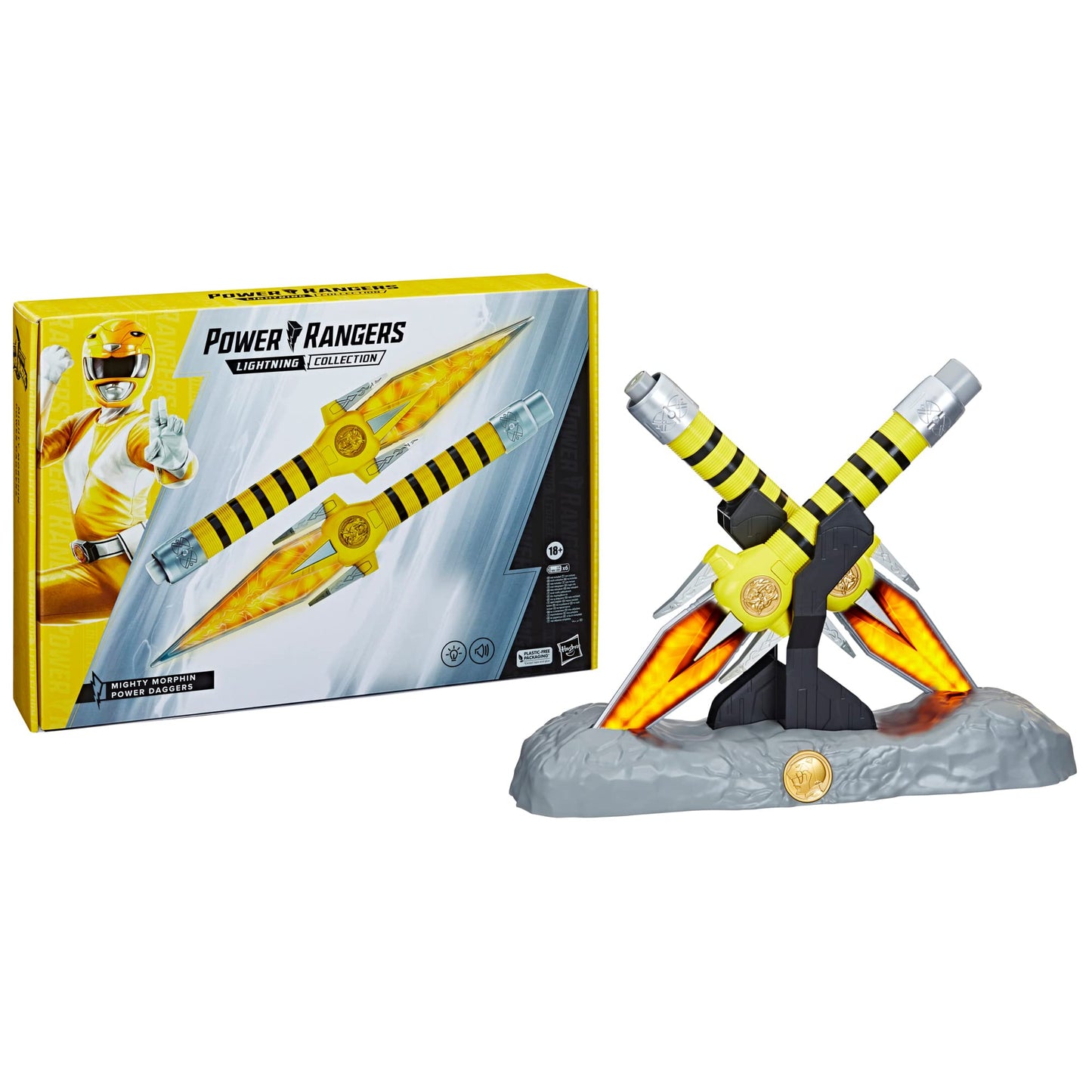 Power Rangers Lightning Collection Mighty Morphin Daggers – Premium Roleplay Swords with Lights & Sounds