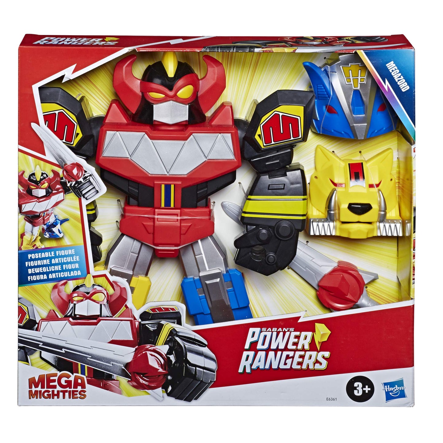 Power Rangers Mega Mighties Megazord – 12-Inch Action Figure for Kids 3+ | Playskool Heroes