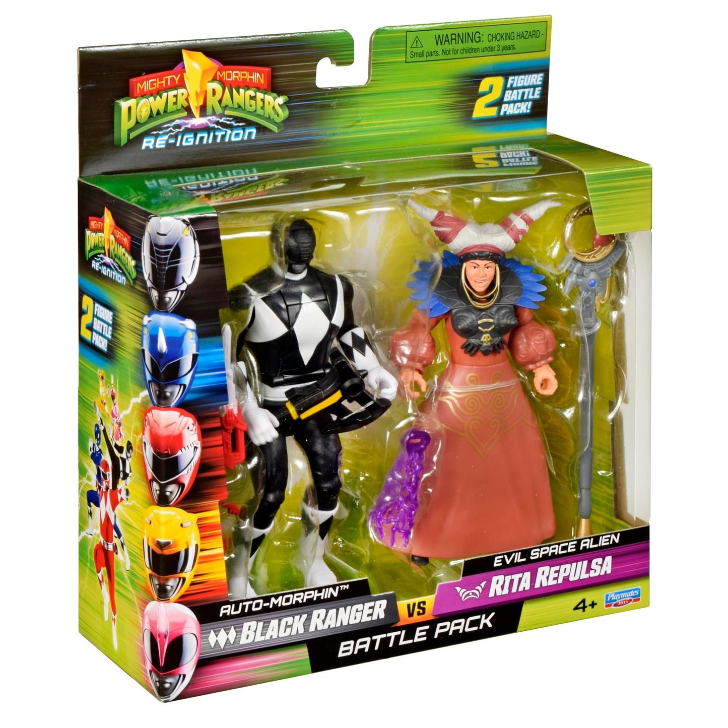 Power Rangers Mighty Morphin Re-Ignition: Auto-Morphin Black Ranger vs Rita Repulsa 2-Pack | Playmates Toys