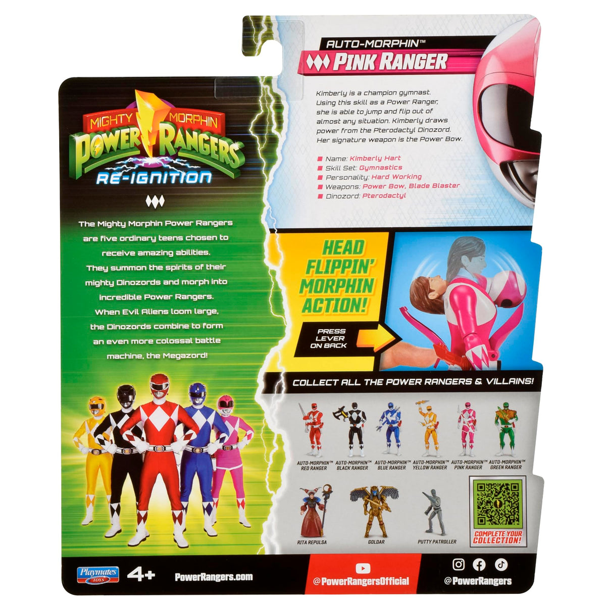 Power Rangers Mighty Morphin Re-Ignition Pink Ranger Action Figure | Auto-Morphin by Playmates Toys