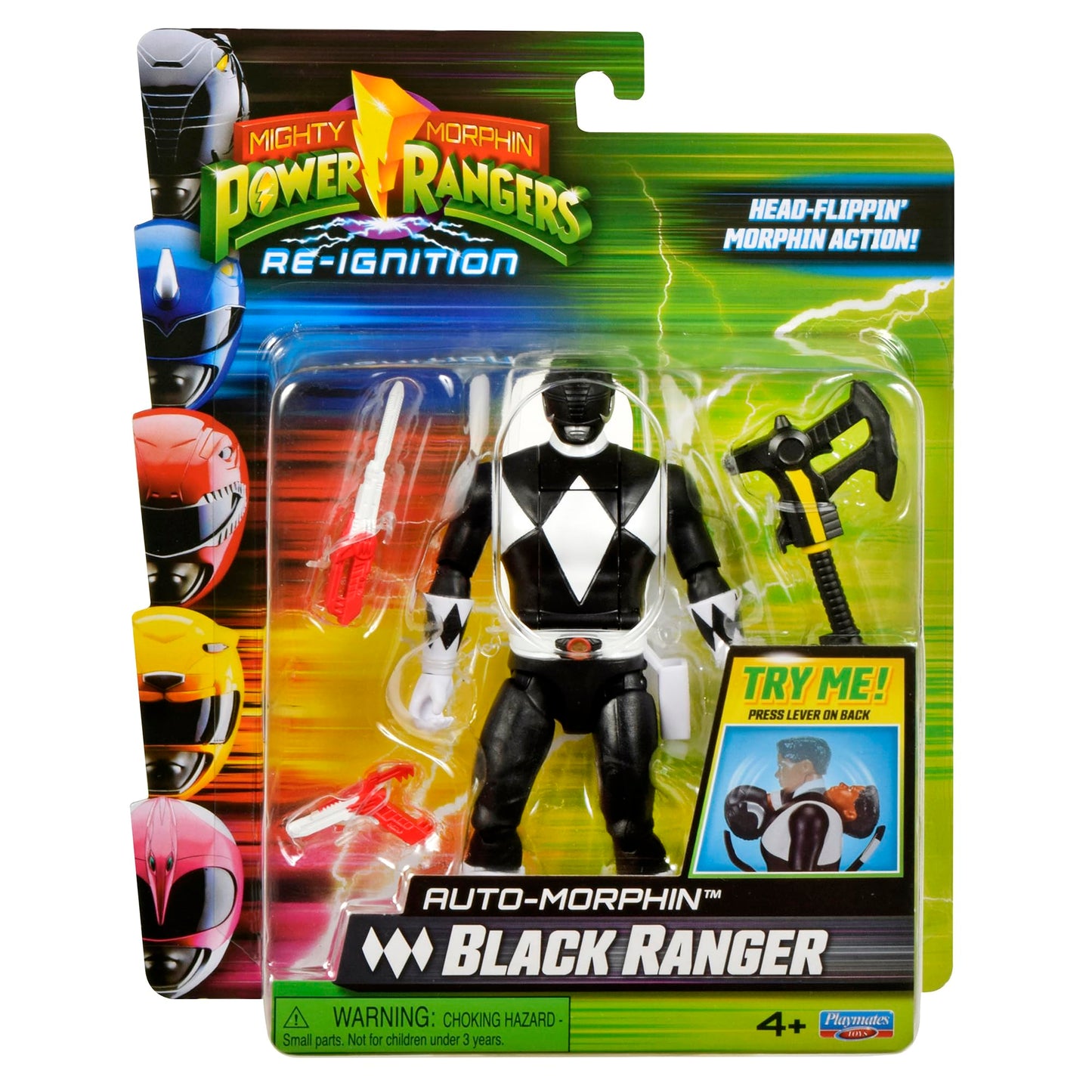 Power Rangers Mighty Morphin Re-Ignition Auto-Morphin Black Ranger Action Figure by Playmates Toys