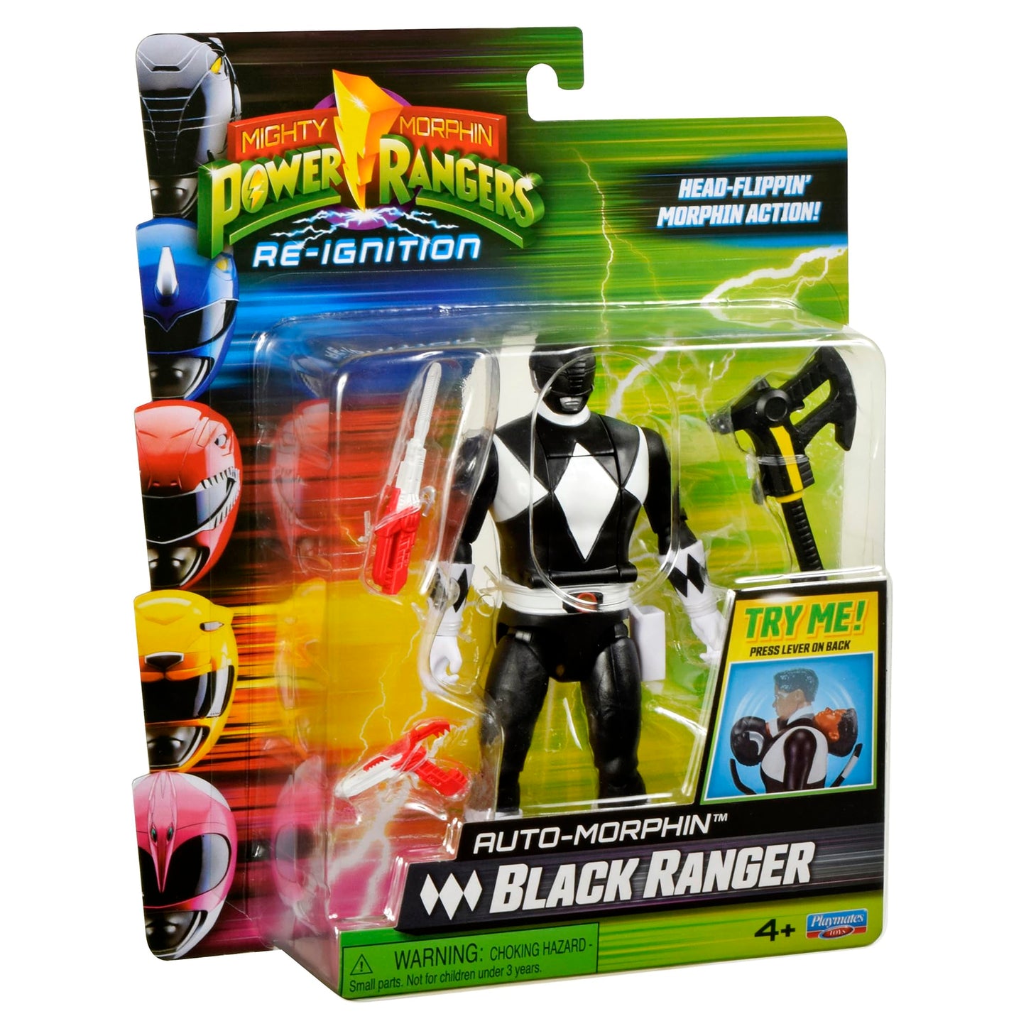 Power Rangers Mighty Morphin Re-Ignition Auto-Morphin Black Ranger Action Figure by Playmates Toys