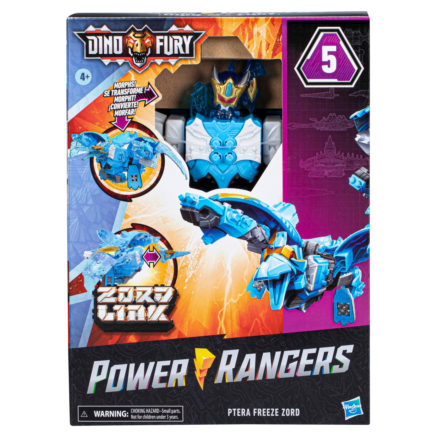 Power Rangers Dino Fury Zord Link Ptera Freeze Zord Action Figure | Build Ultrazord Play