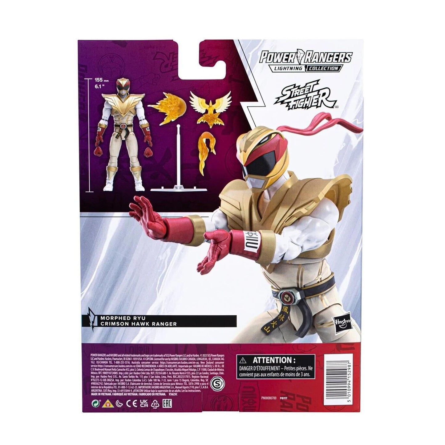 Power Rangers x Street Fighter Morphed Ryu Crimson Hawk Ranger — Lightning Collection 6-Inch Figure