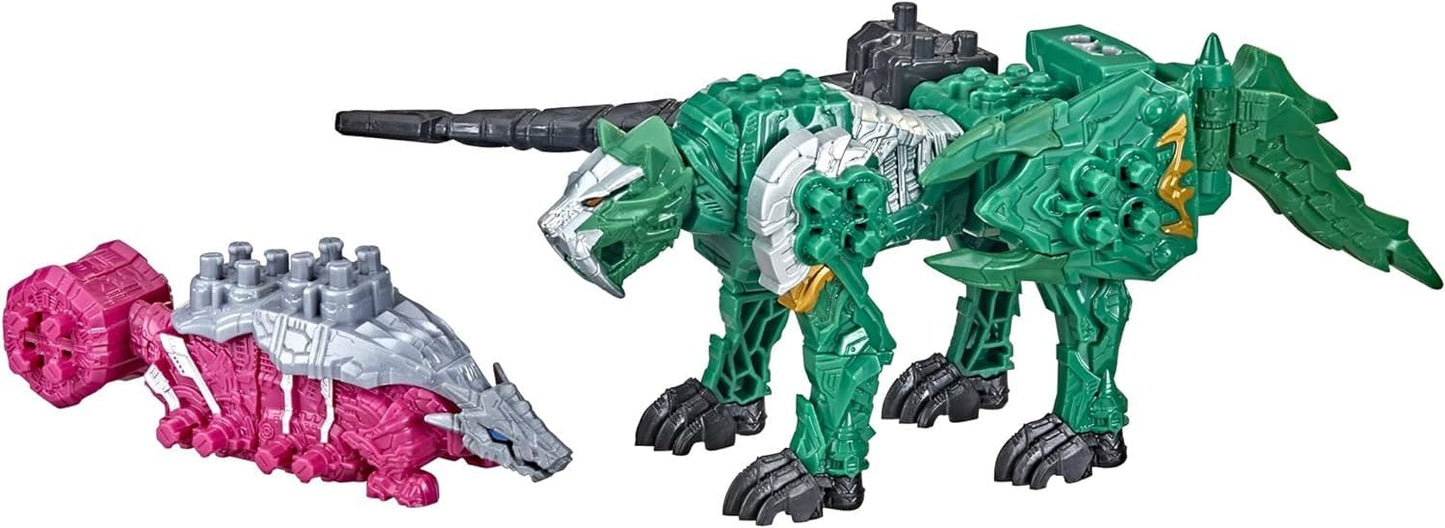 Power Rangers Dino Fury Pink Ankylo Hammer Zord & Green Tiger Claw Zord – Zord Link Build System
