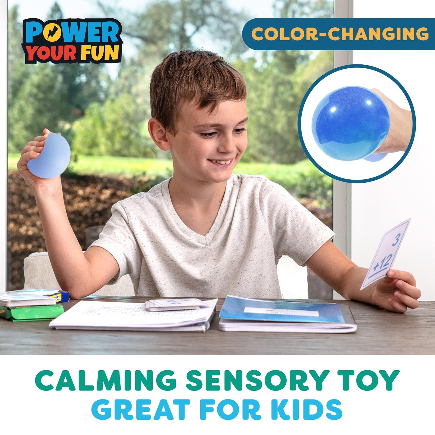 Power Your Fun Arggh Calm Mini Stress Balls – 3-Pack Color-Changing Fidget Toys