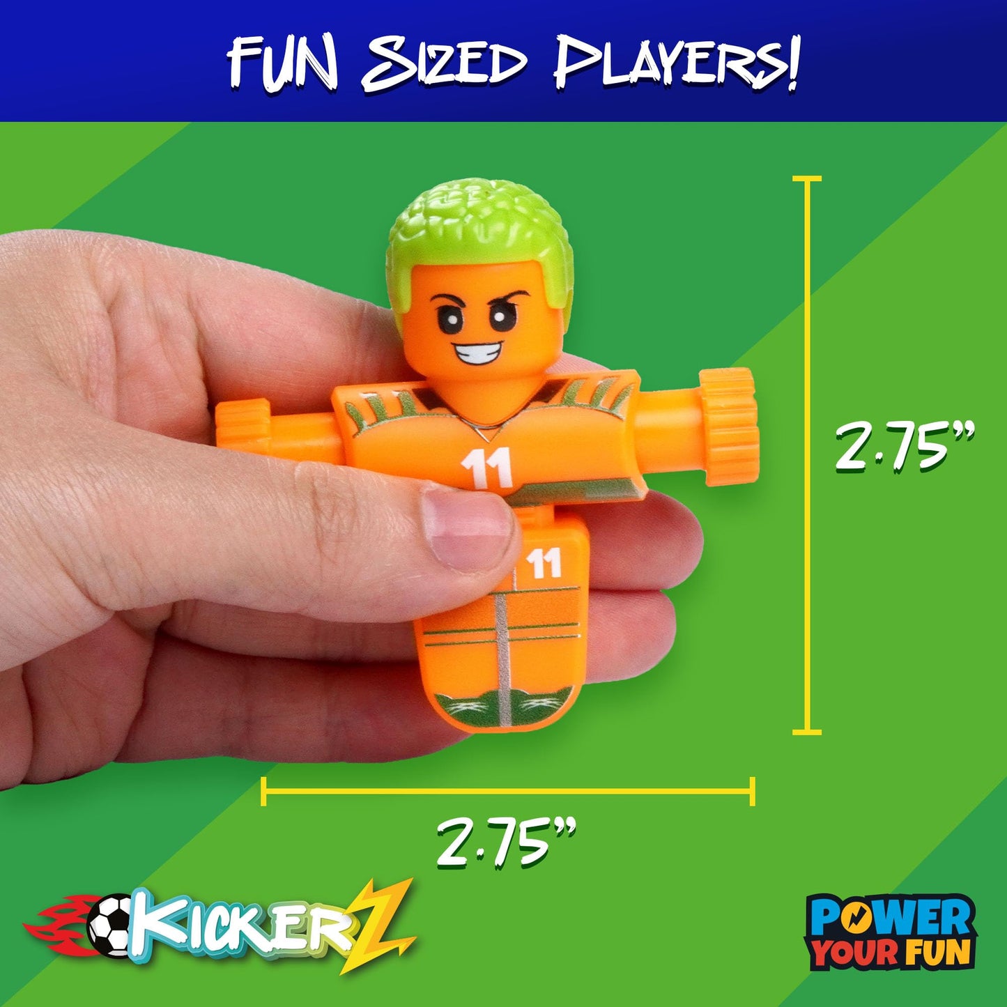 Power Your Fun KickerZ Soccer Fidgets Game Set - 8pc Tabletop Foosball Toys for Kids, Teens & Adults