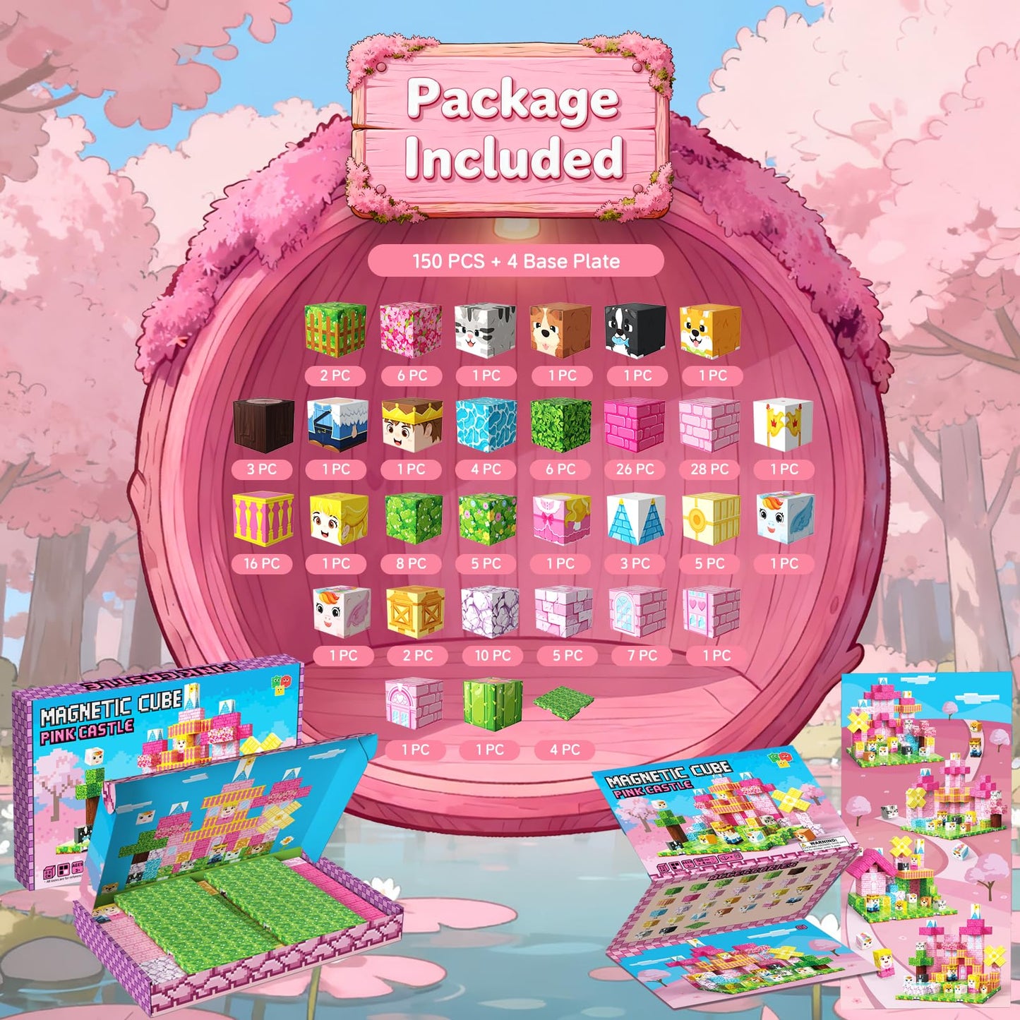 Powerful Xishan 150-Pcs Magnetic Blocks – Princess Castle STEM Toys for Kids 3+ | Gift Idea